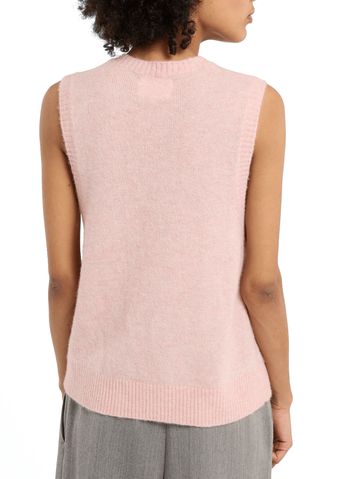 Sleeveless alpaca-blend sweater Pink