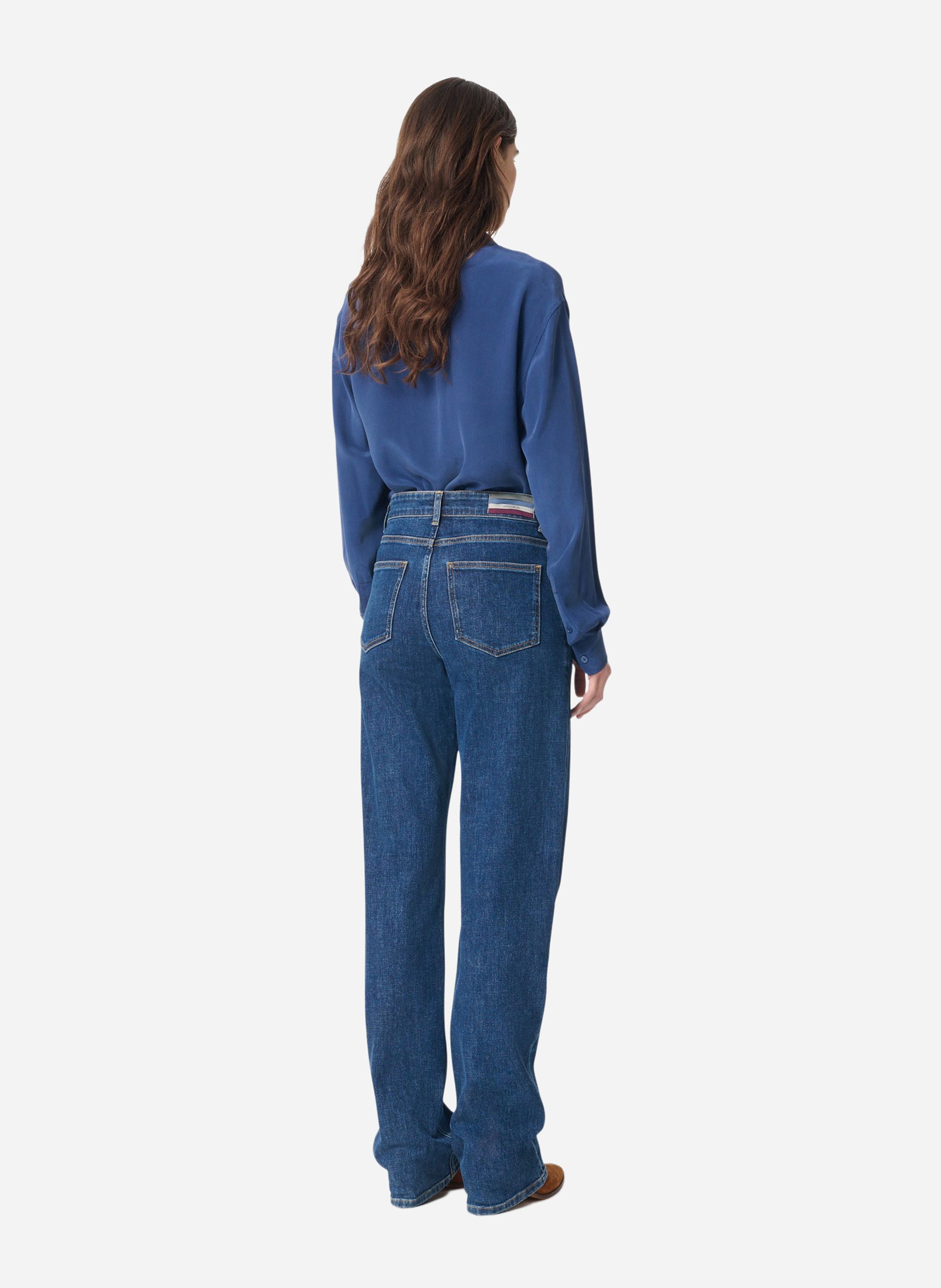 Jean droit taille haute uni VANESSA BRUNO Bleu