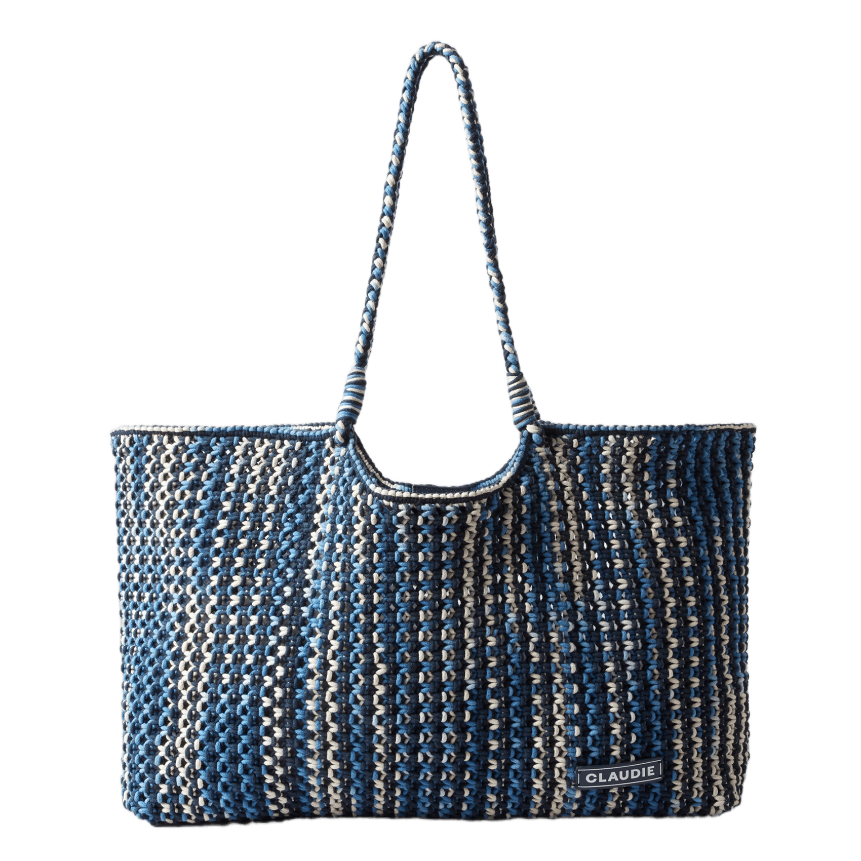 Sac cabas allongé tressé CLAUDIE PIERLOT Bleu