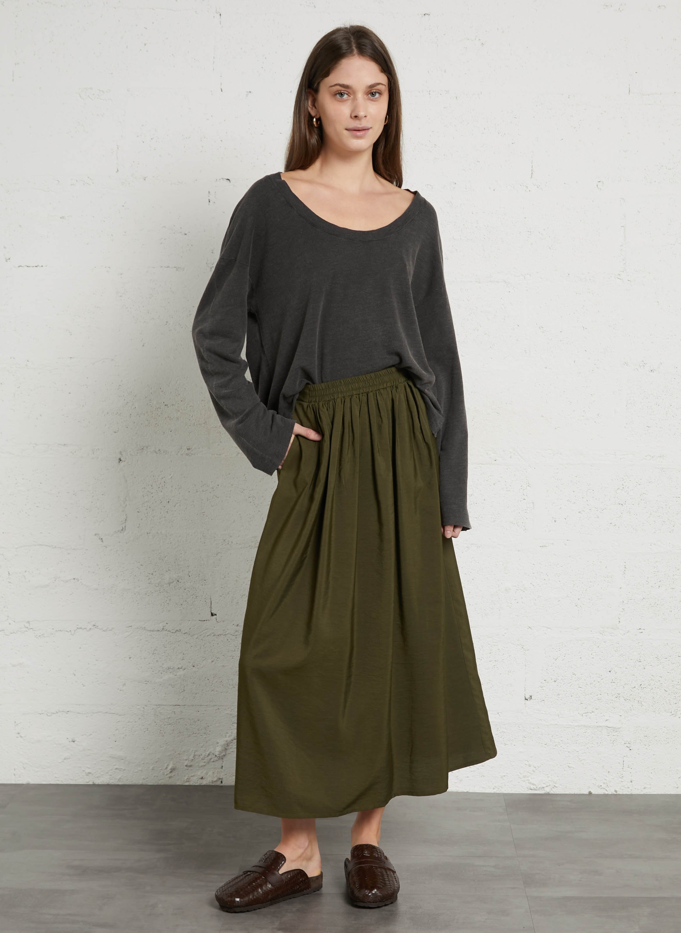 Midi skirt TINSELS Khaki