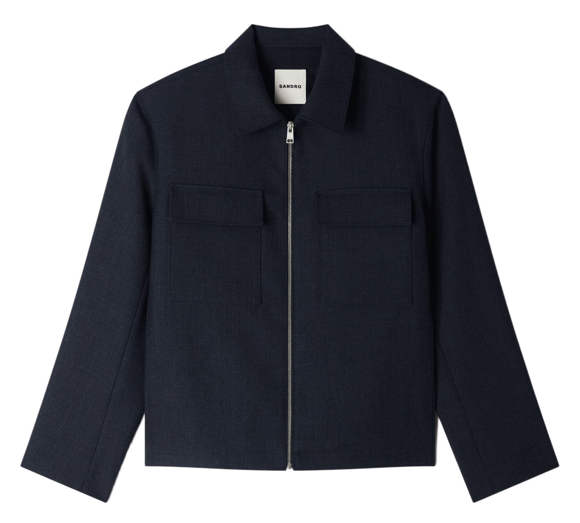 Rechte jas met klassieke kraag SANDRO Blauw