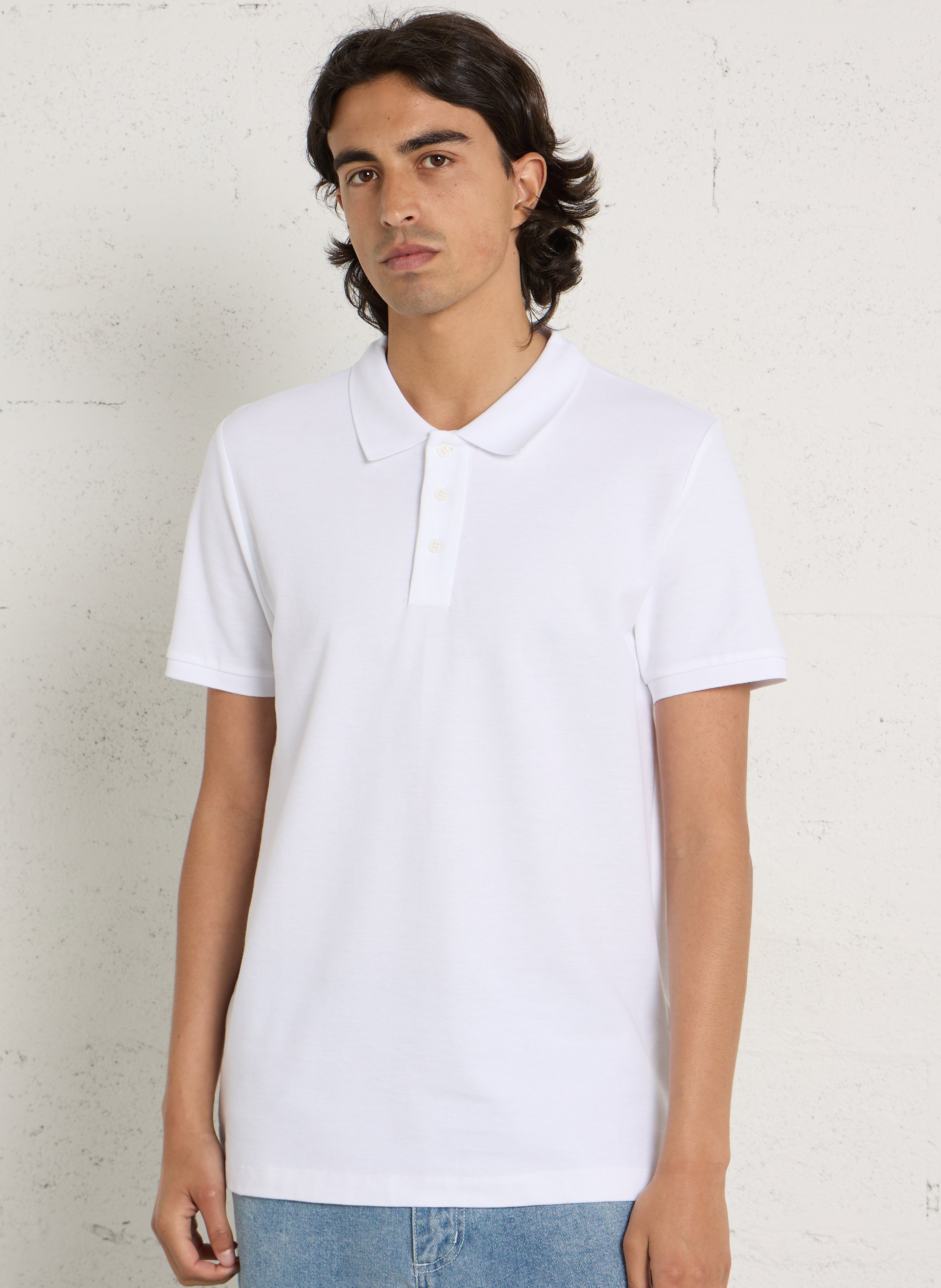 Polo blanc manches courtes AU PRINTEMPS PARIS Blanc