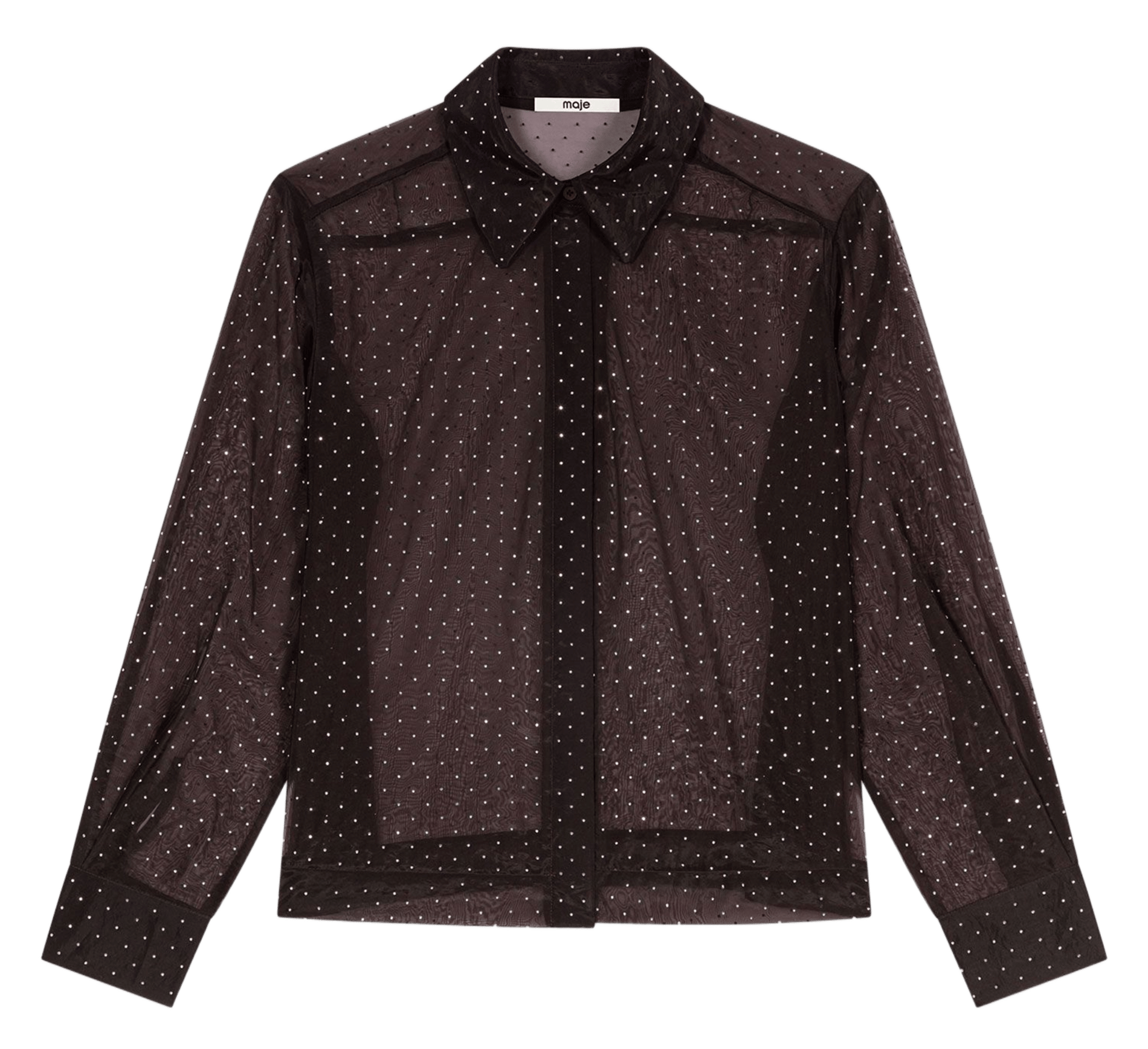 Chemise droite col classique  MAJE Marron