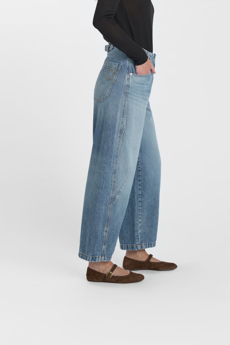 Loose jeans, wide, length 34 LE TEMPS DES CERISES Blue