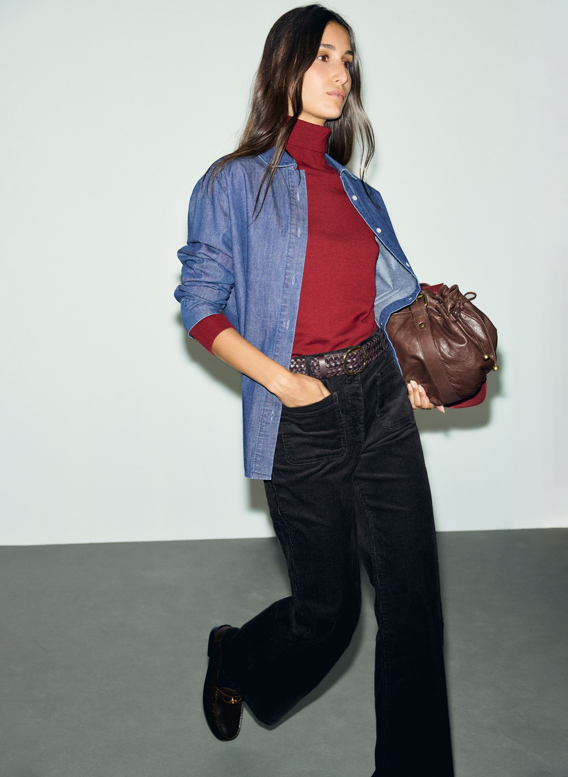 Ausgestellte Hose aus Baumwoll-Mix GERARD DAREL Braun