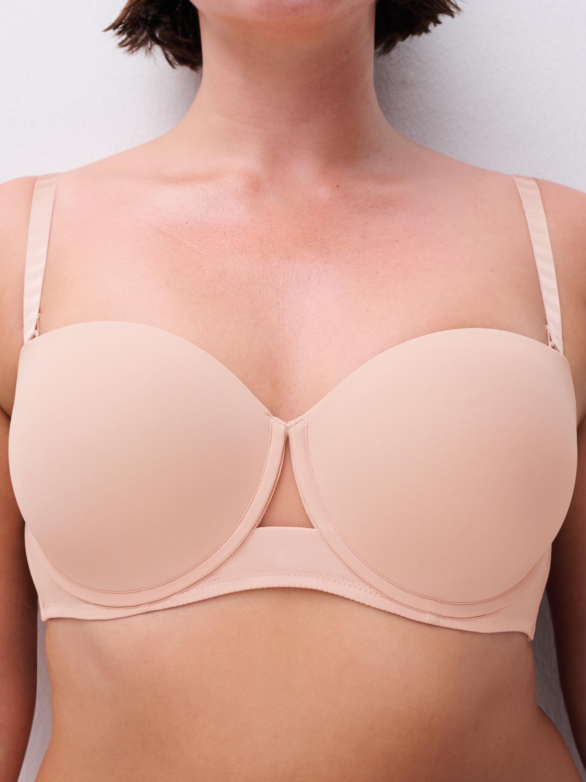 Bandeau bra with cups and removable straps CHANTELLE PULP Pink