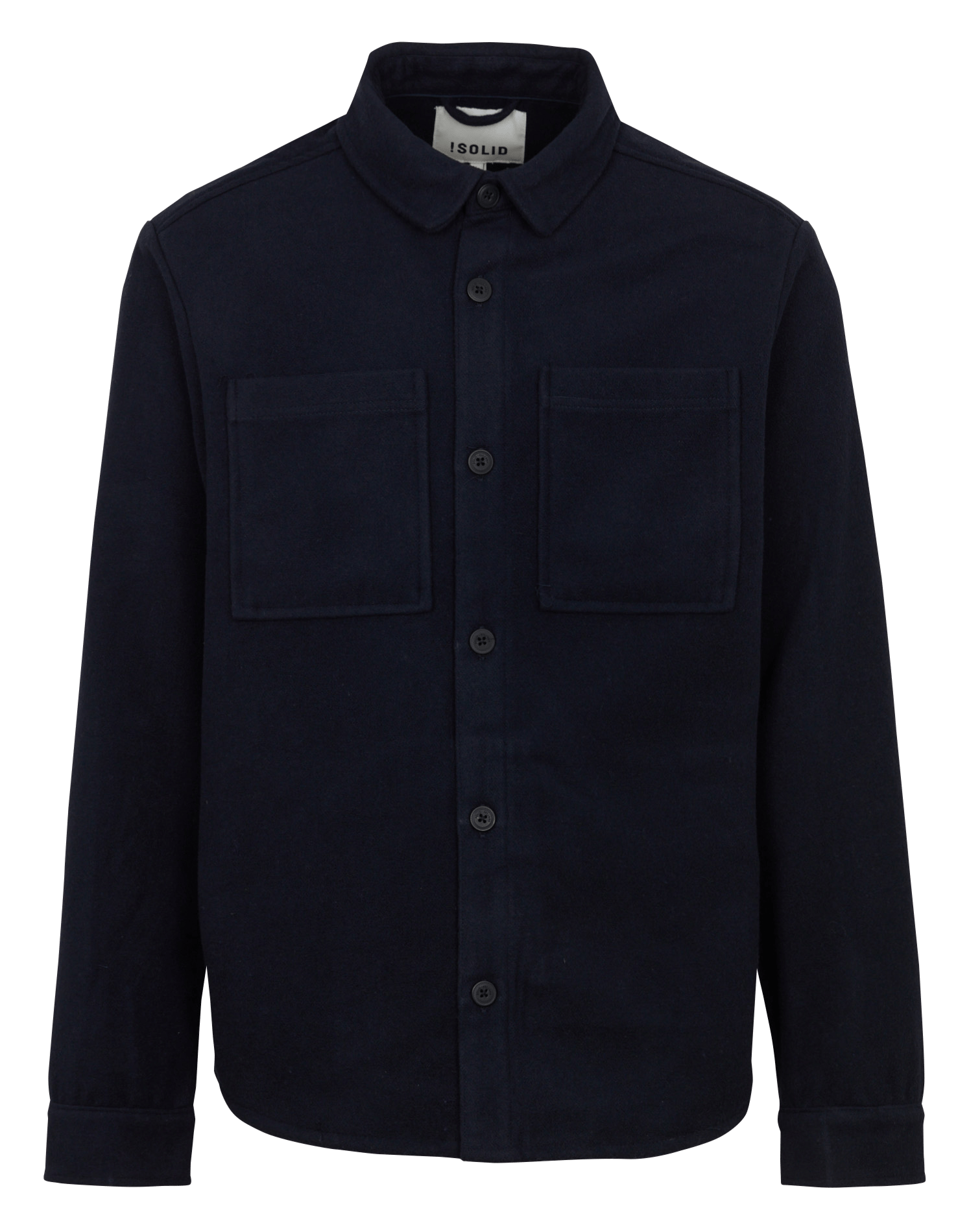 Gerade geschnittene Jacke mit klassischem Kragen SOLID Blau