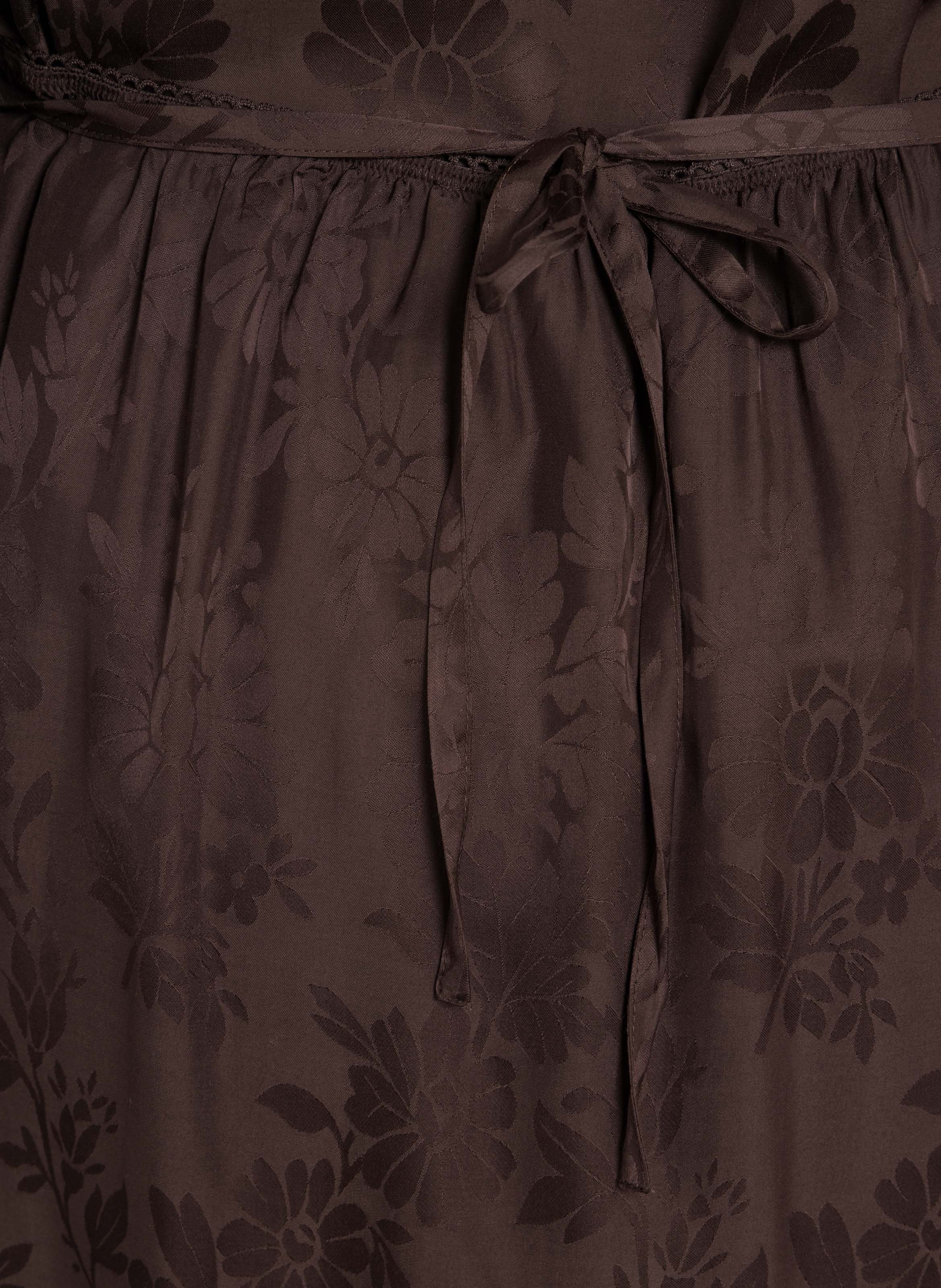 Jupe midi à motifs finition dentelle PETITE MENDIGOTE Marron