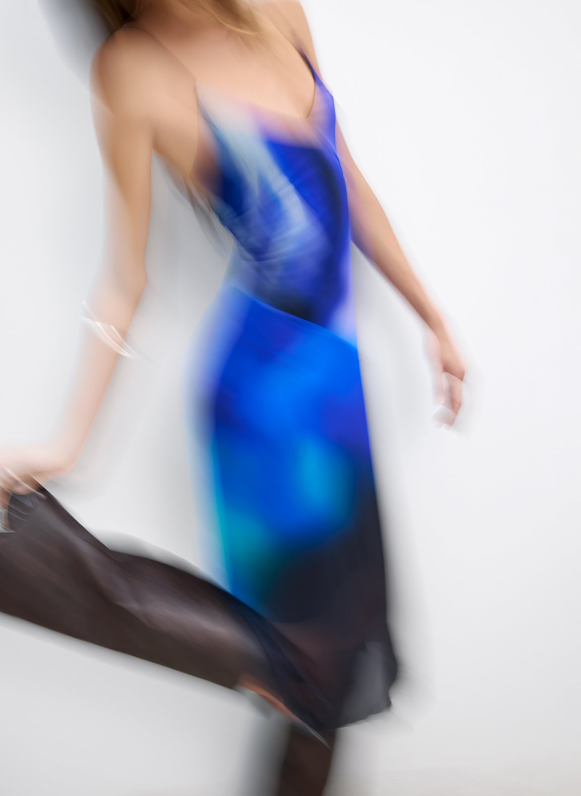 Korte, asymmetrische jurk met print DESIGUAL Blauw