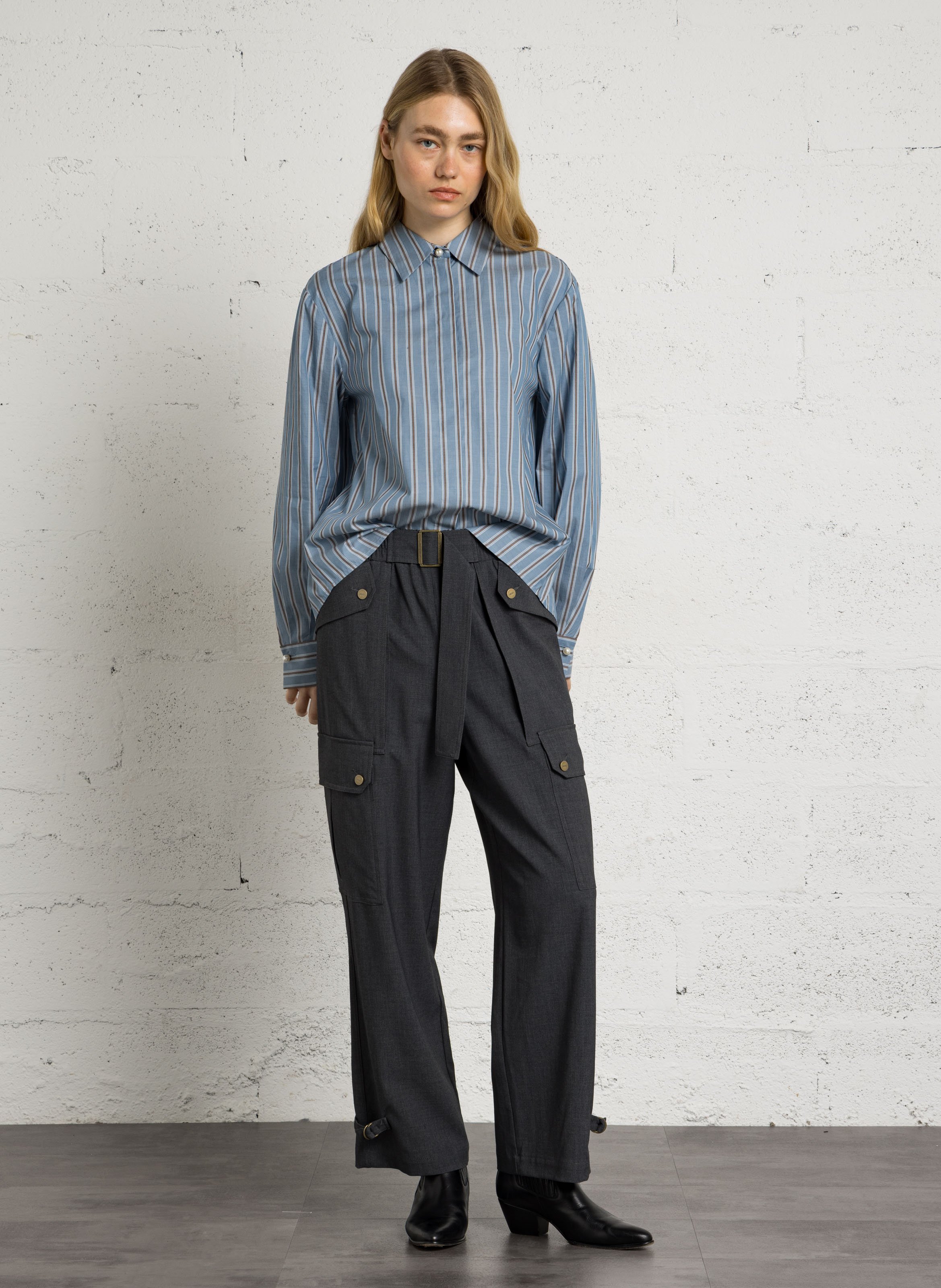 Katoenen oversized overhemd LIU JO Blauw