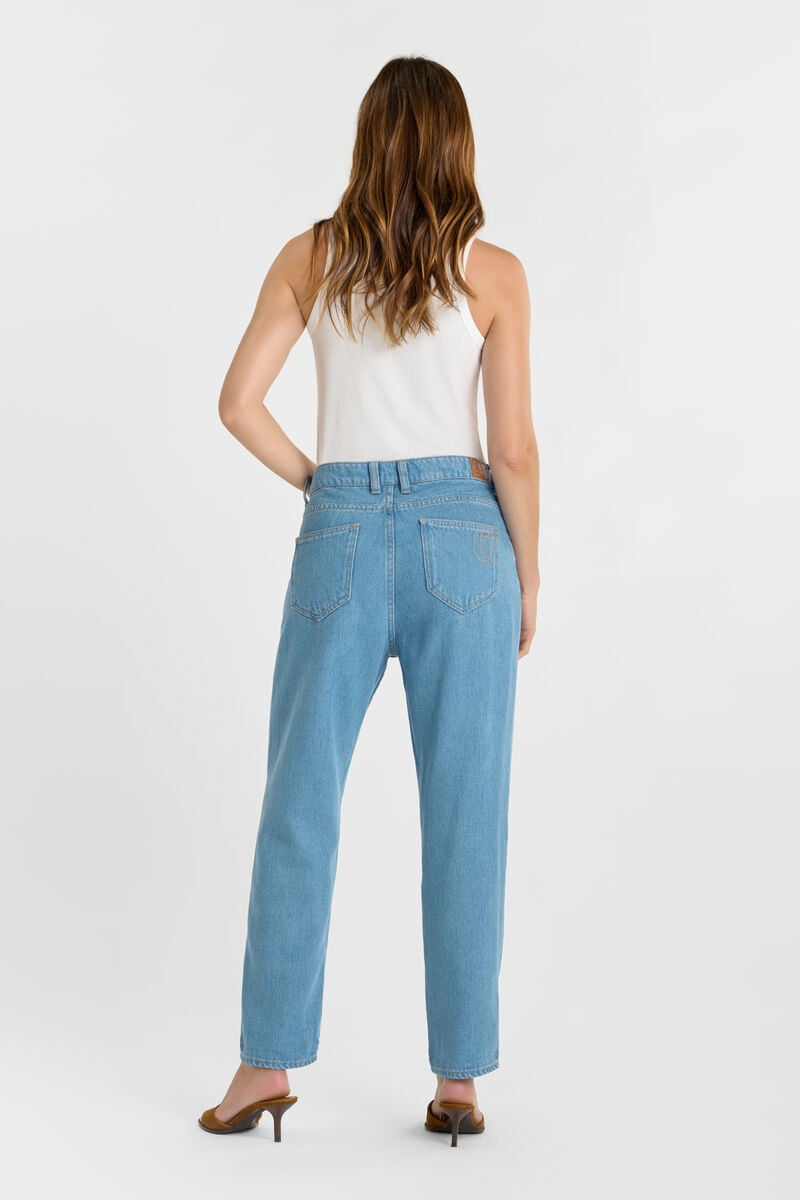 High-waisted loose-fit buttoned jeans LE TEMPS DES CERISES Blue