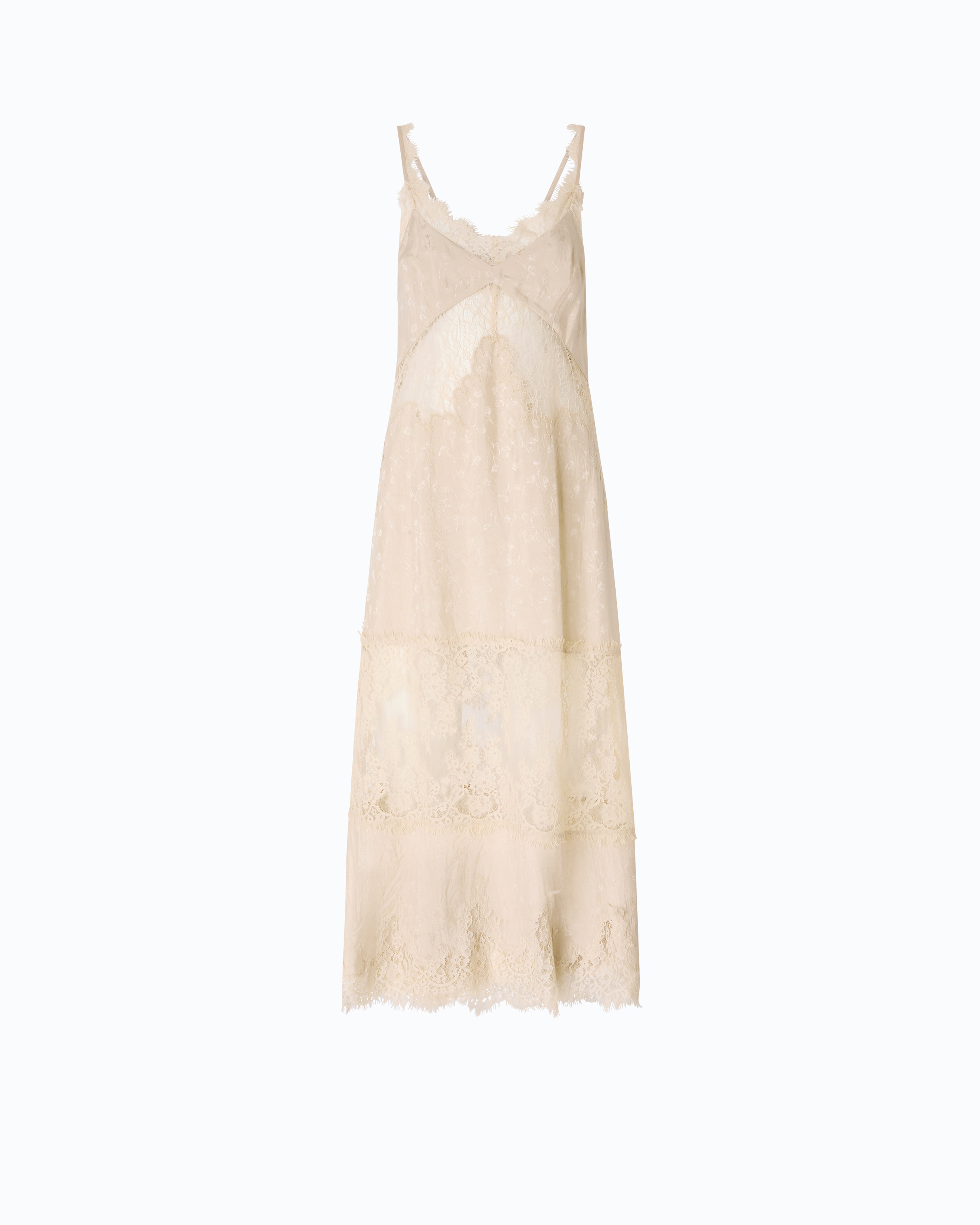 Robe nuisette mi-longue avec bandes en dentelle PINKO Gris