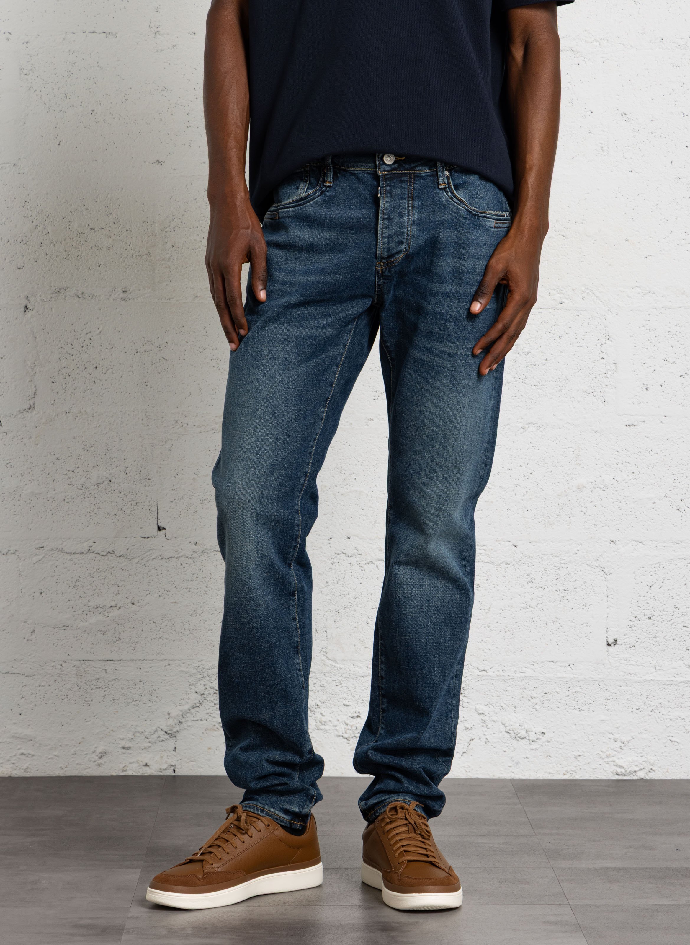 Slimfit-Jeans mit 5 Taschen LE TEMPS DES CERISES Blau