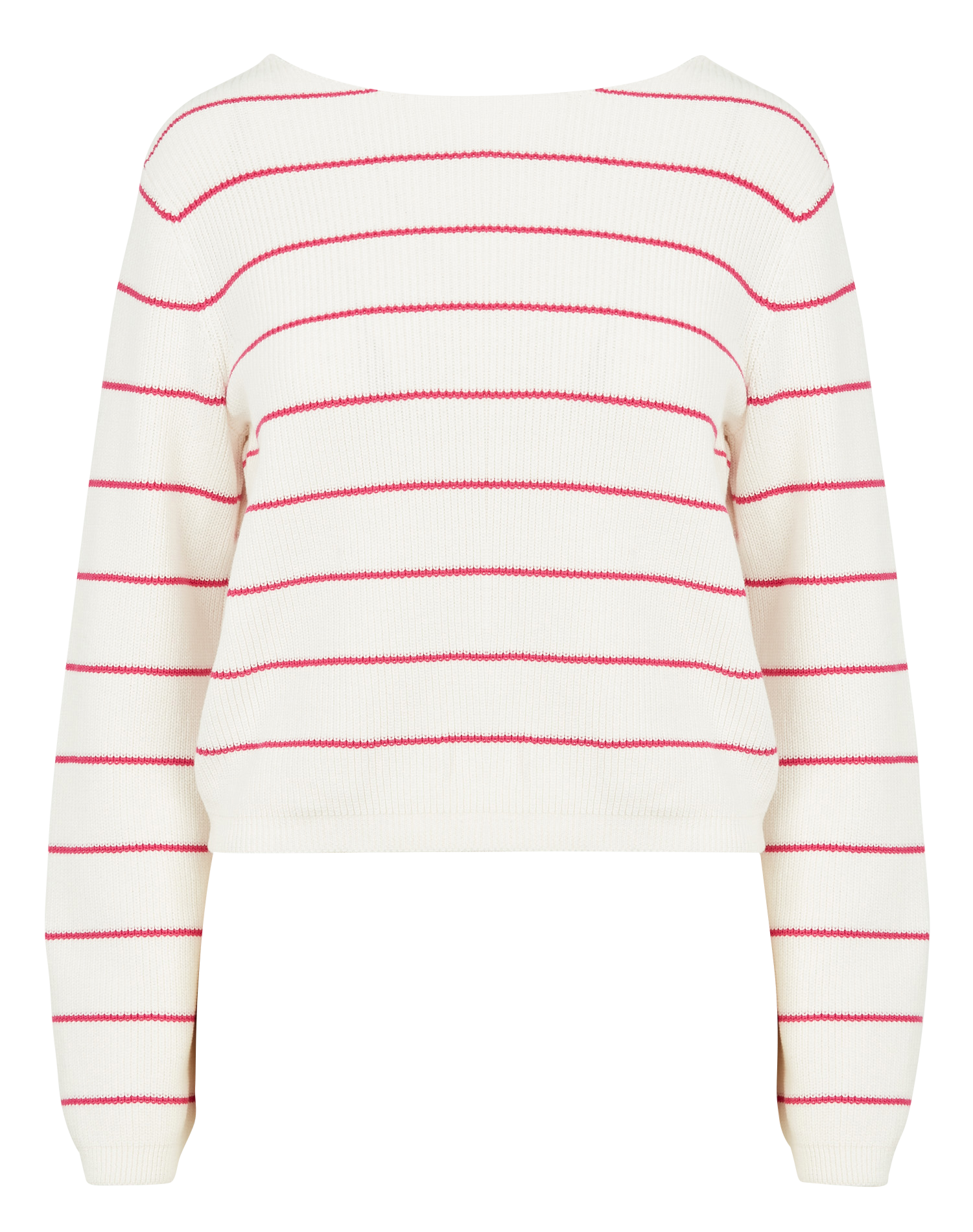 Pull col bateau rayé en coton VILA Blanc