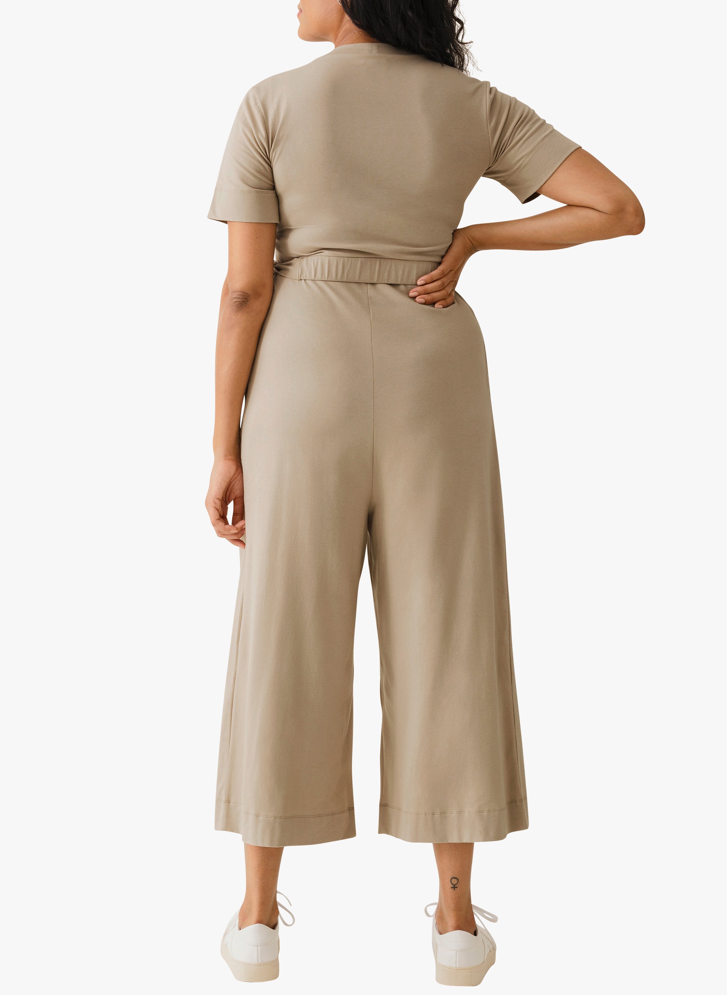 Combinaison col V en coton bio mélangé  BOOB Beige