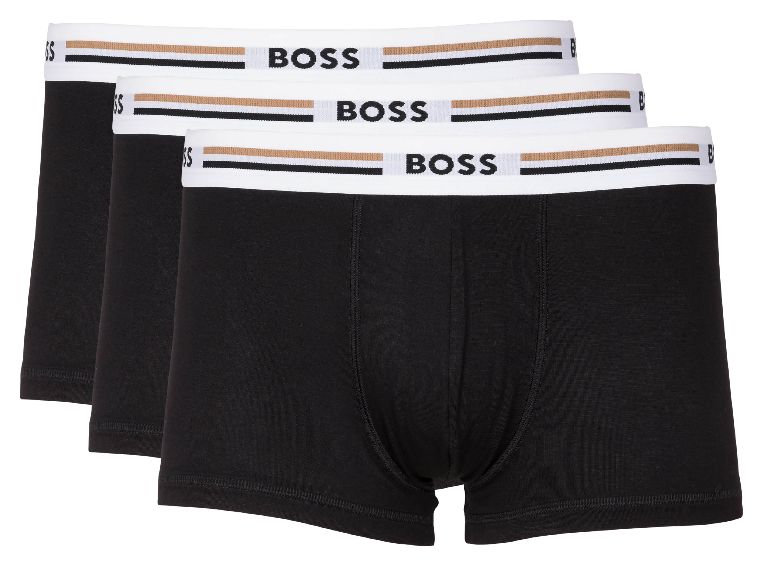 Pack of three standard-fit cotton trunks BOSS Black