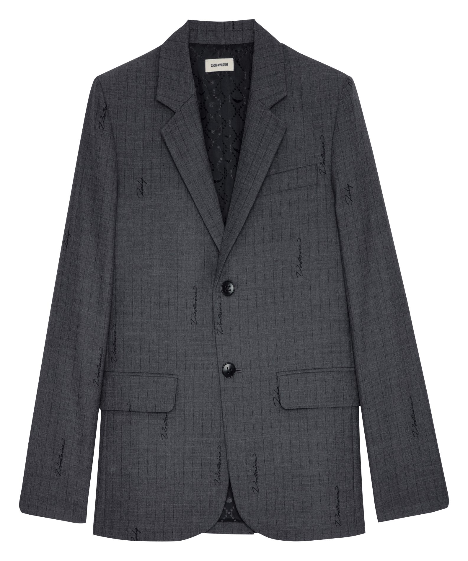 Wool-blend jacquard tailored jacket GreyZADIG&VOLTAIRE