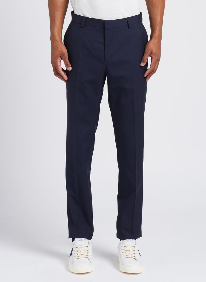 Buy Navy Blue Slim Fit Dress Pants by  with Free Shipping