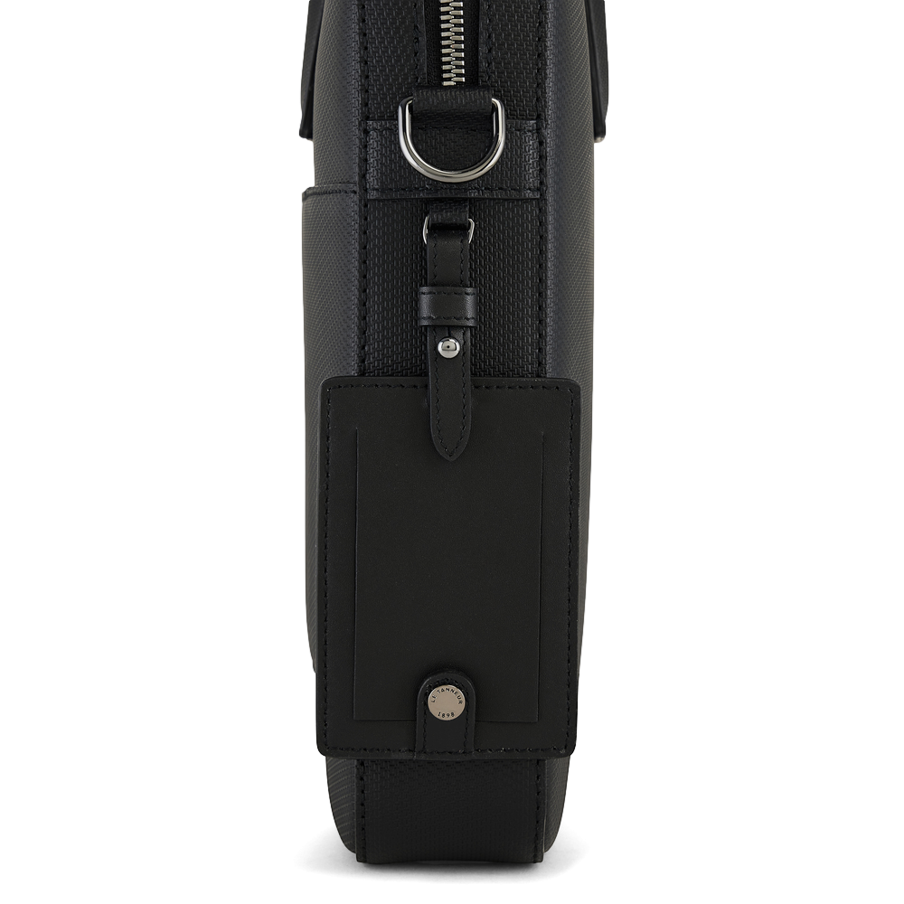 Slanke documenthouder van 14&quot; in leer LE TANNEUR Zwart