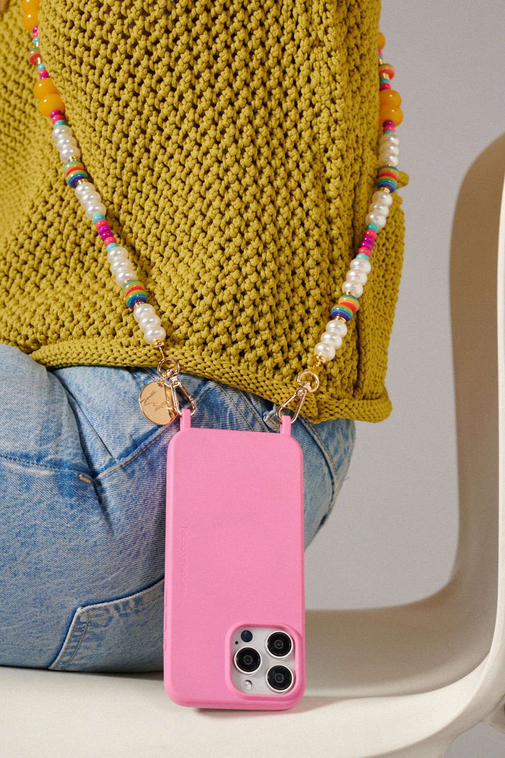 Beaded phone chain LA COQUE FRANCAISE Multicolored