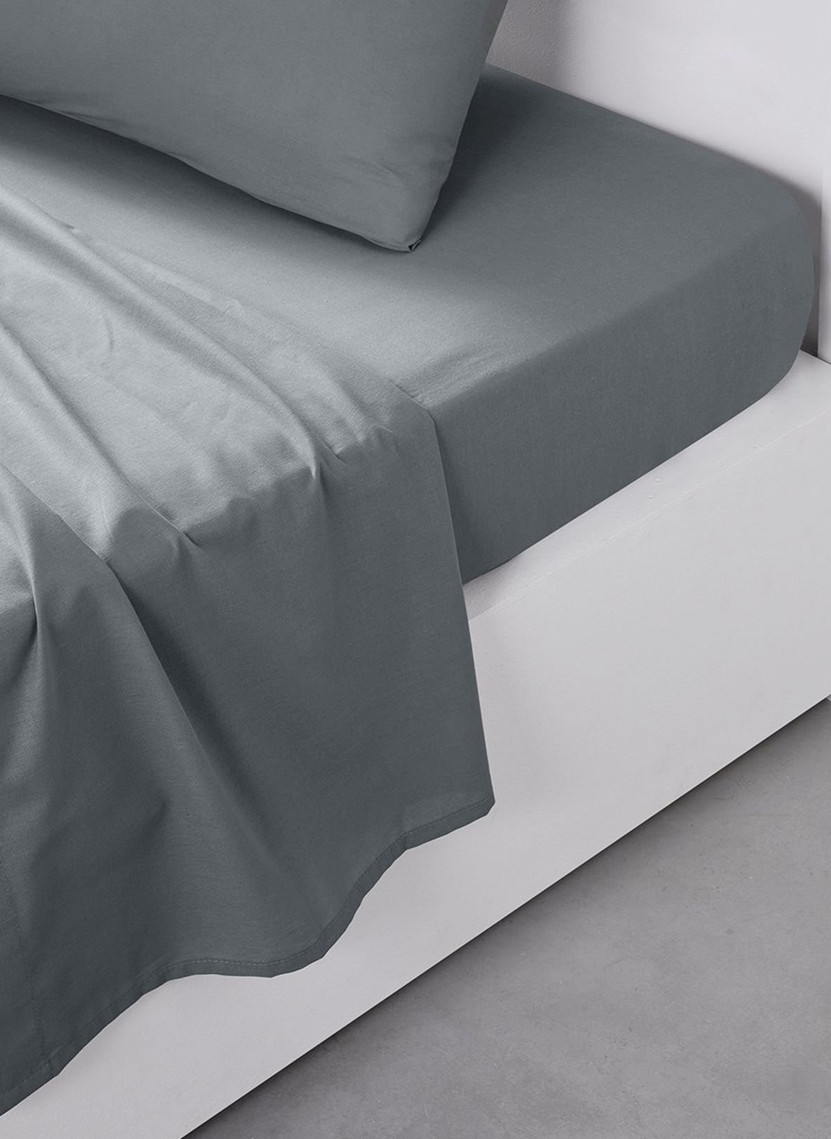 Flat sheet for bed in plain cotton TODAY LINGE DE MAISON Grey