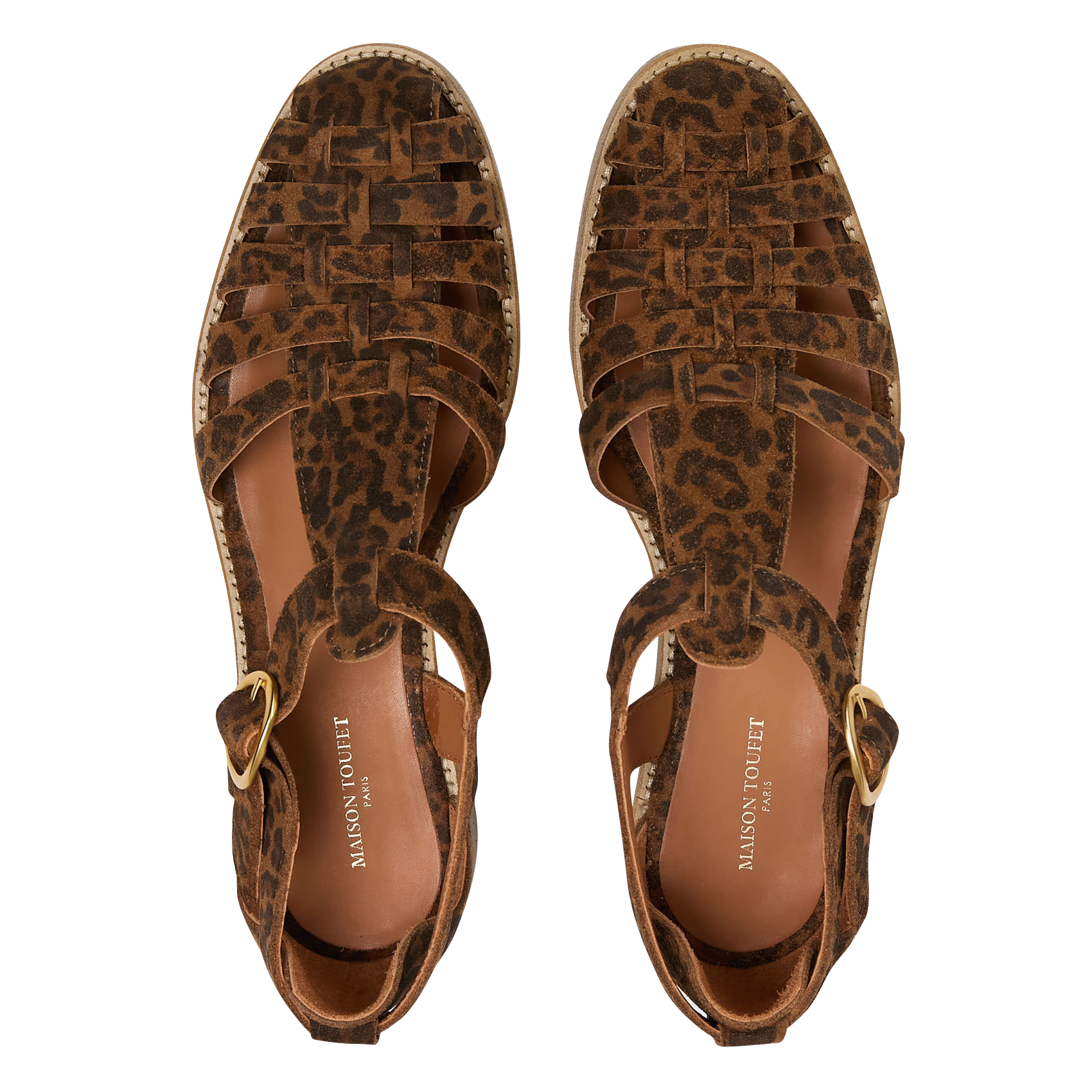 Aouda flat leather sandals MAISON TOUFET Multicolored