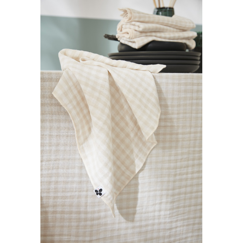 Set of 2 cotton muslin hand towels L'EFFET PAPILLON Multicolored