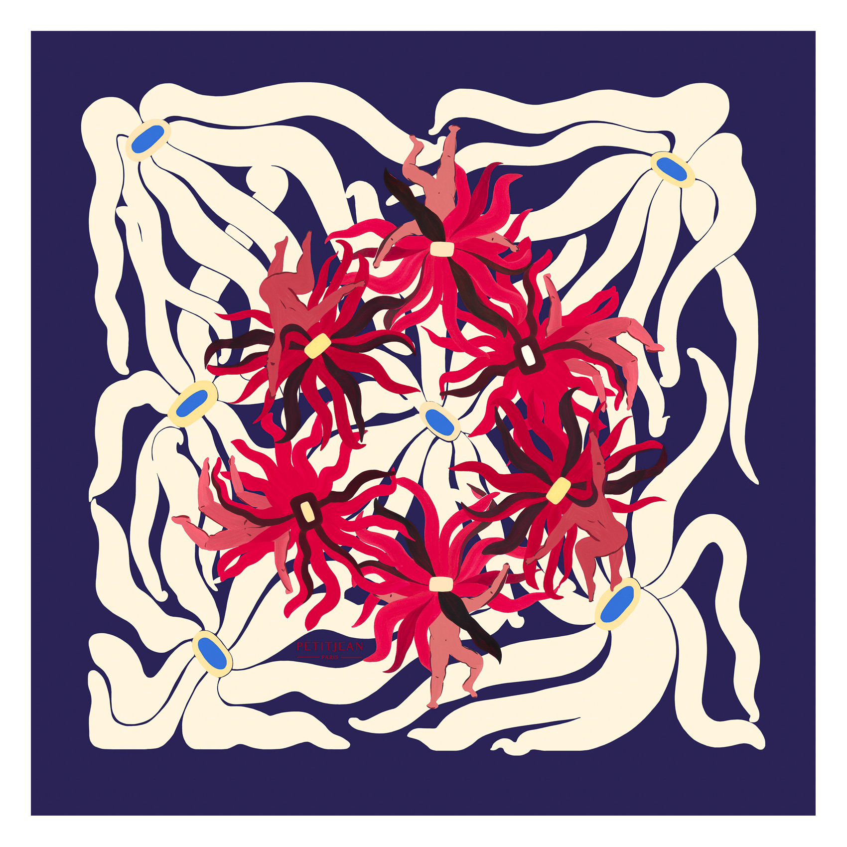 Floaty silk scarf PETITJEAN PARIS Blue