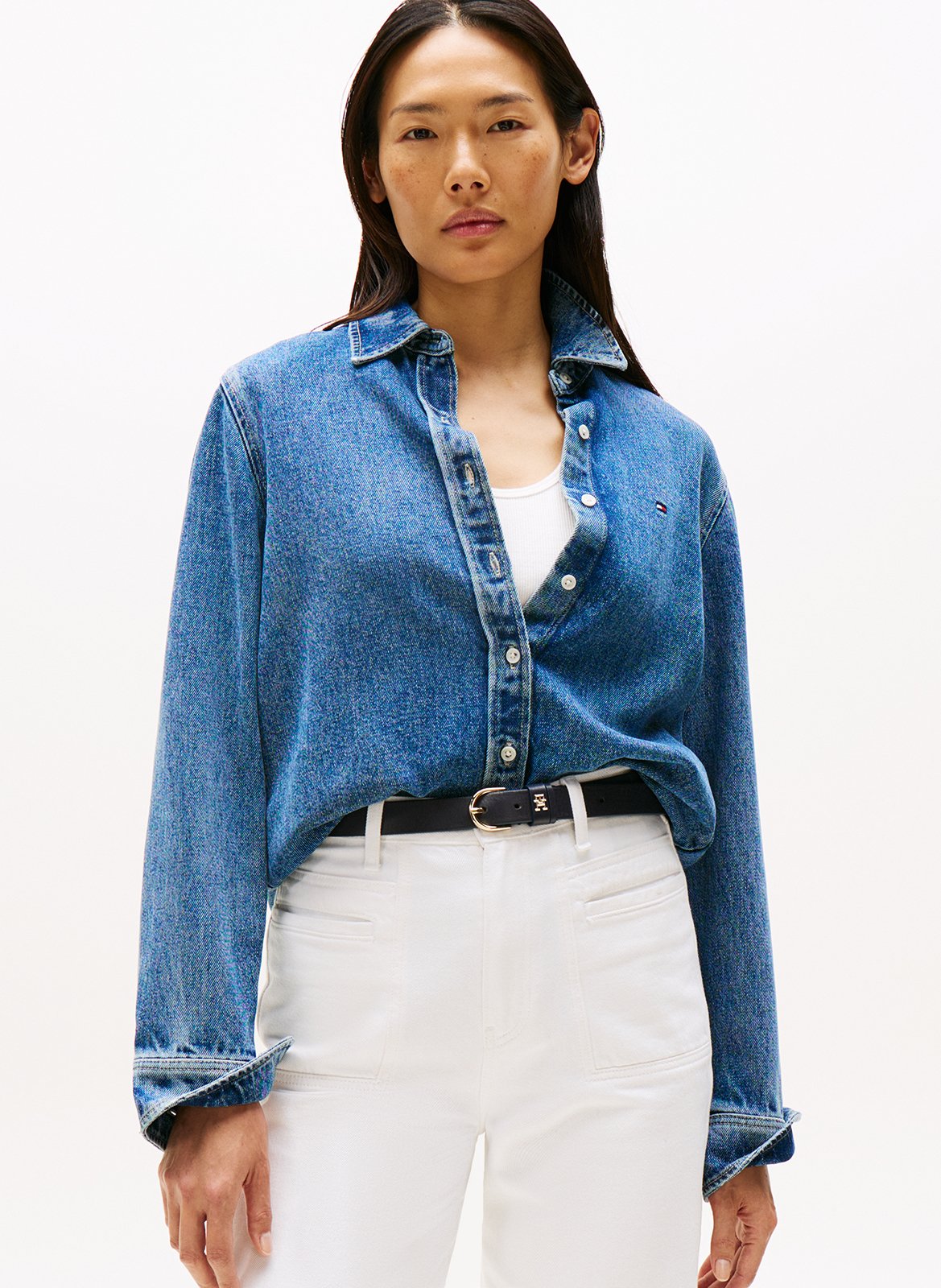 Chemise col classique en denim TOMMY HILFIGER Bleu