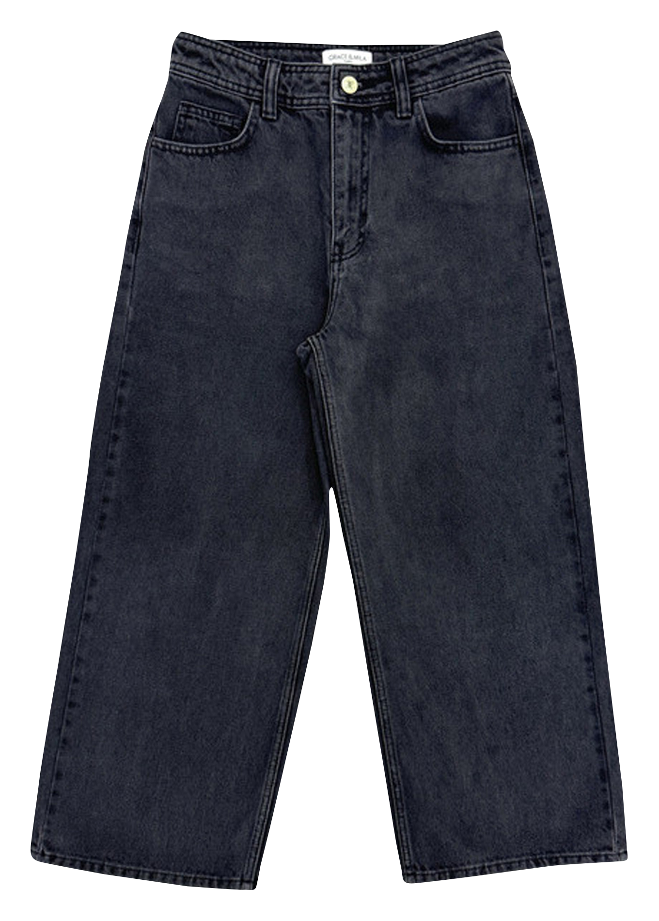 Cotton straight jeans GRACE ET MILA Black