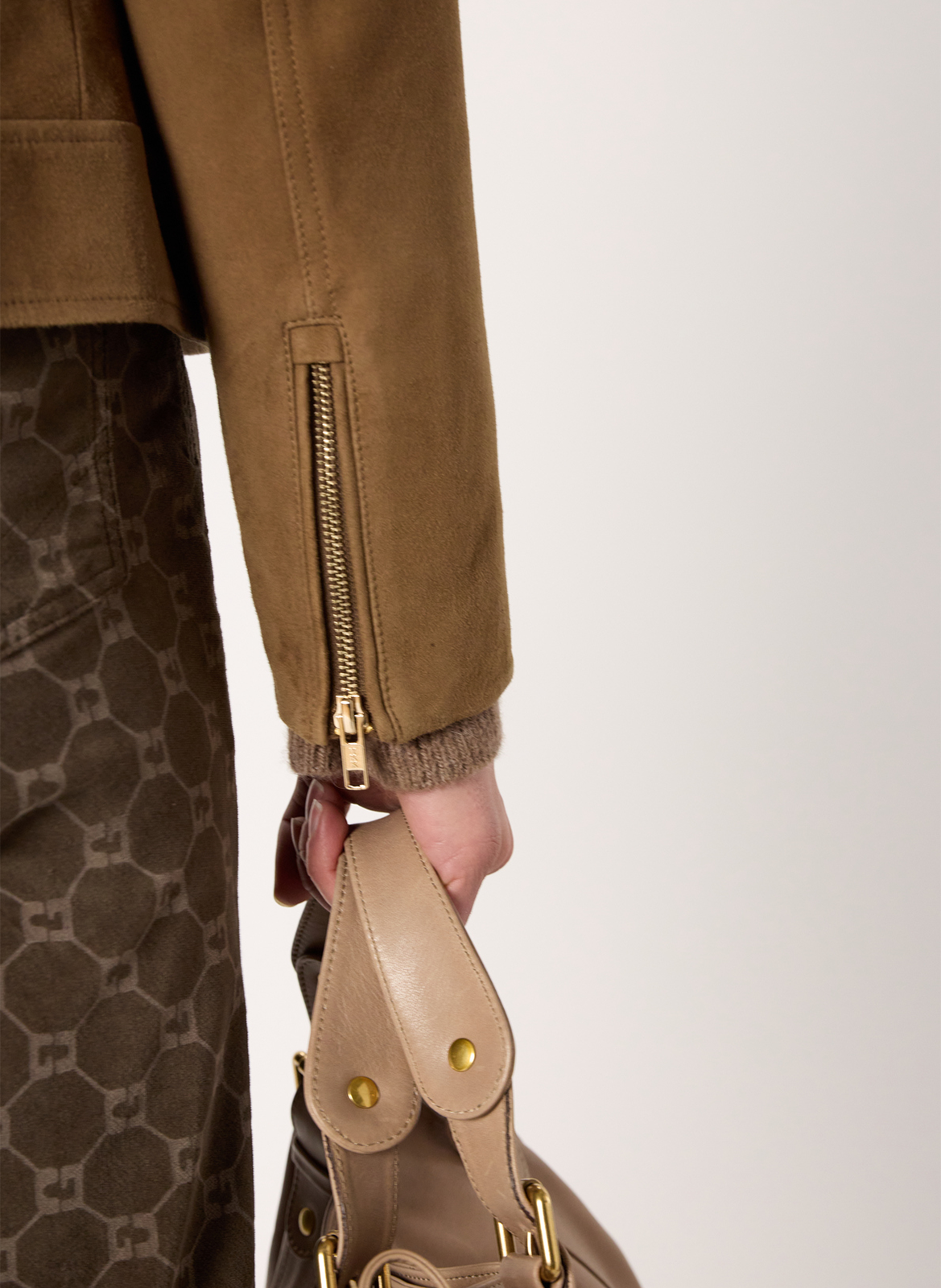 Leather jacket with tailored collar GERARD DAREL Brown