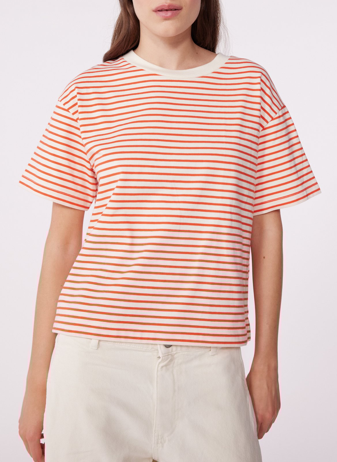 Long-sleeved round-neck cotton T-shirt PETIT BATEAU Red