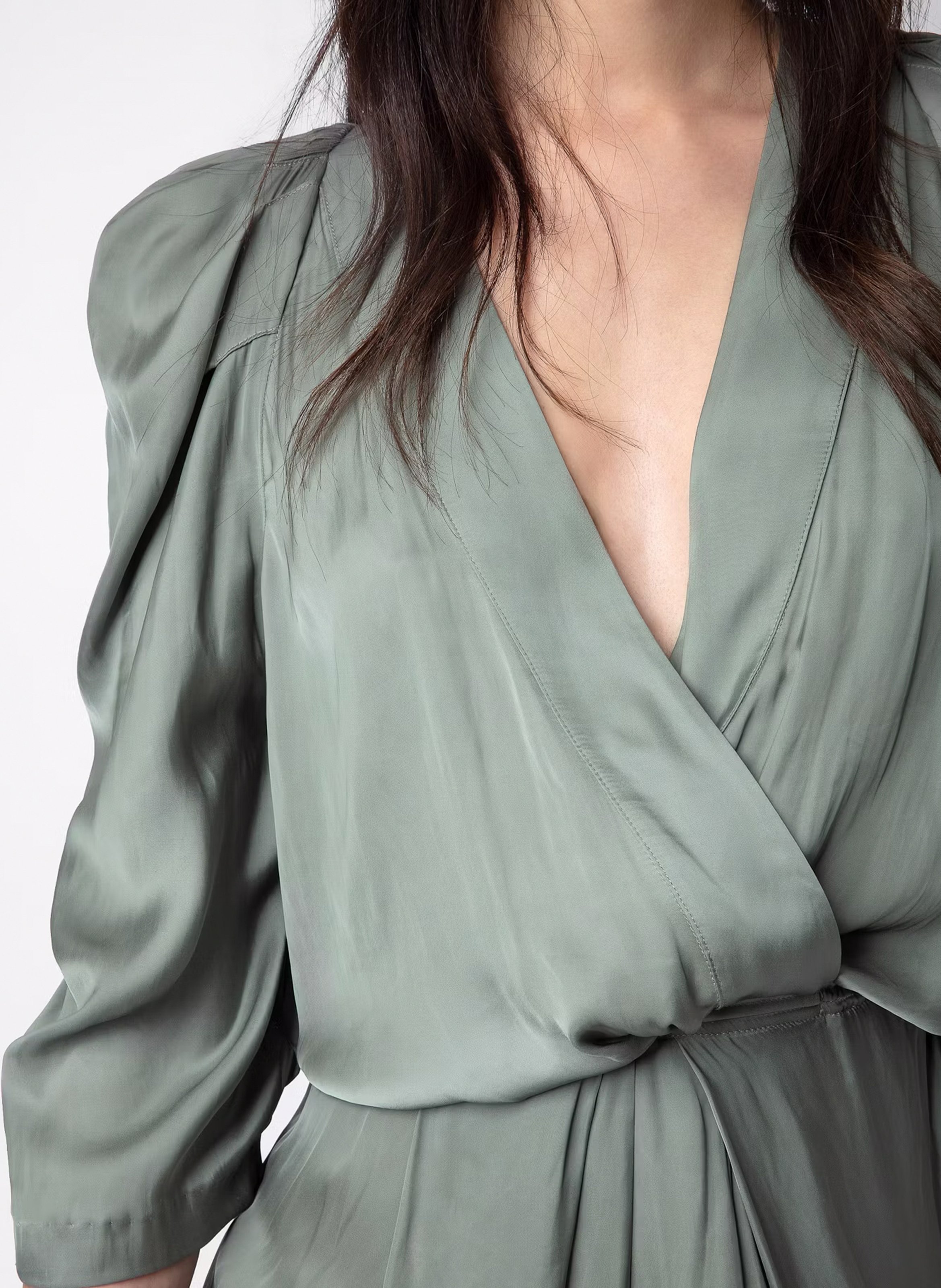 Robe courte ajustée en satin ZADIG&VOLTAIRE Vert