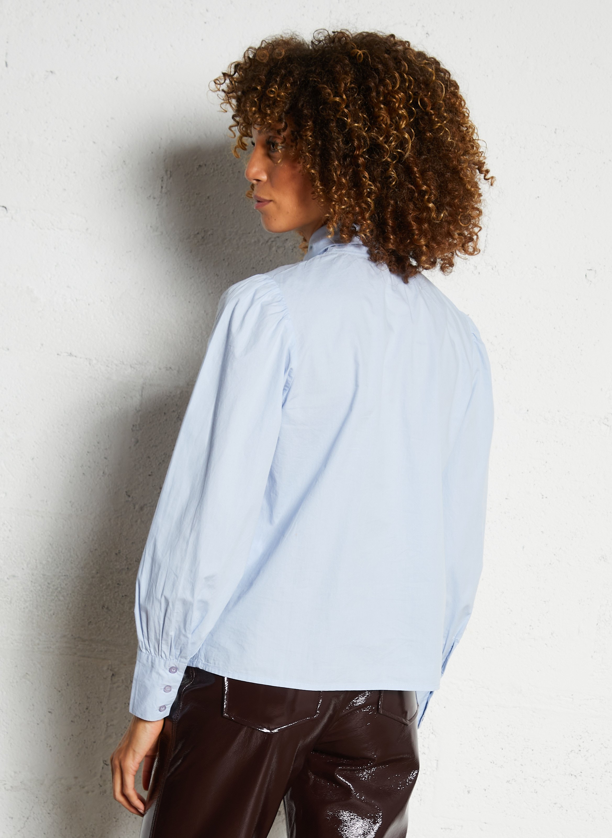 Capri plain oversized shirt PETITE MENDIGOTE Blue