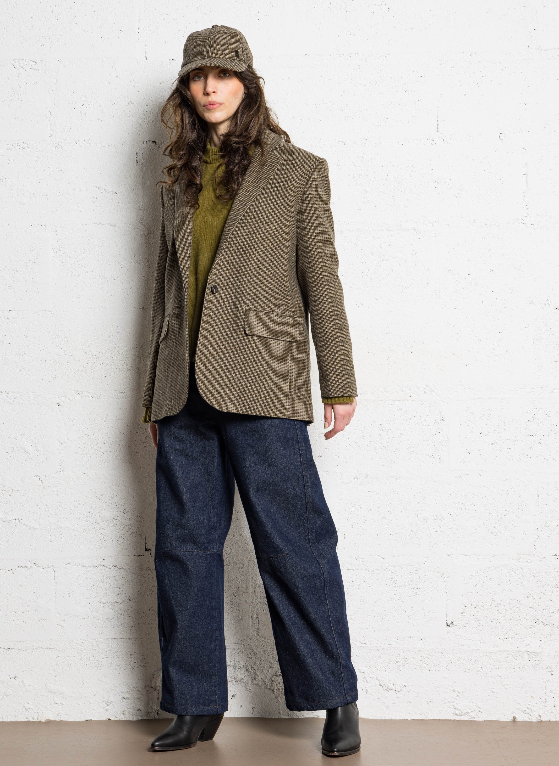 Veste de tailleur droite en laine SOEUR Marron