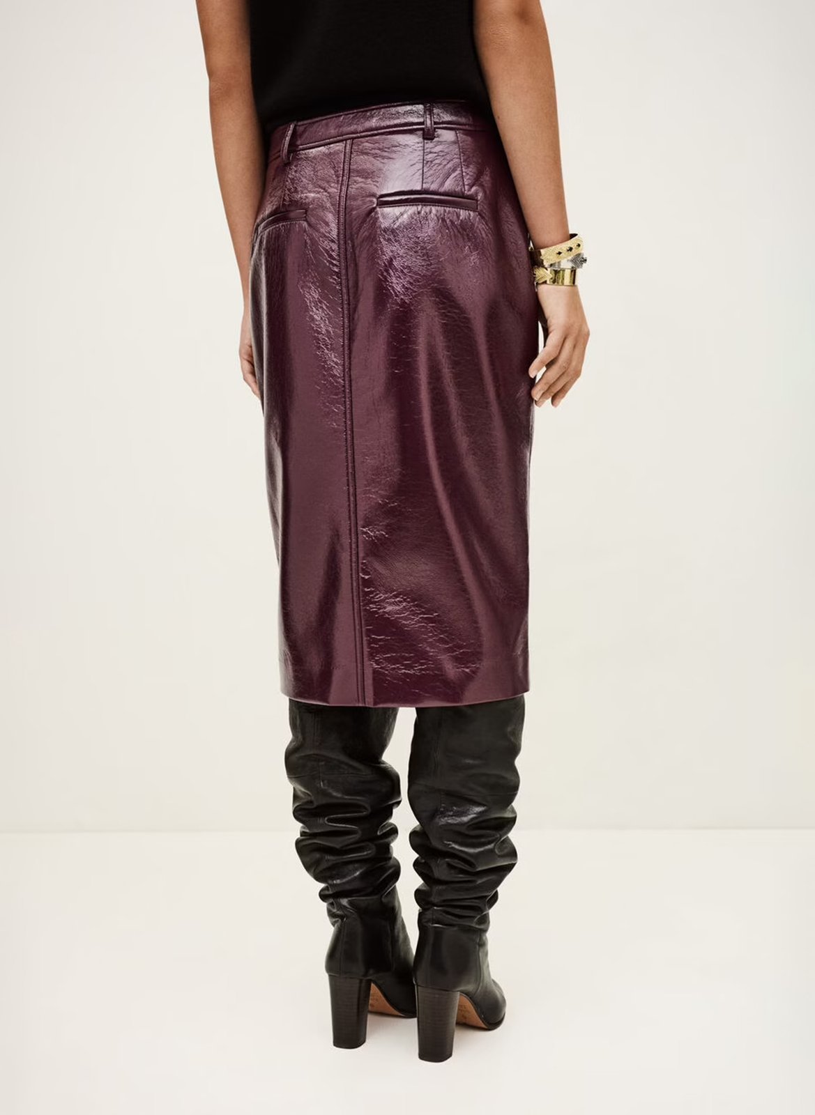 Faux leather midi skirt BA&amp;SH Plums