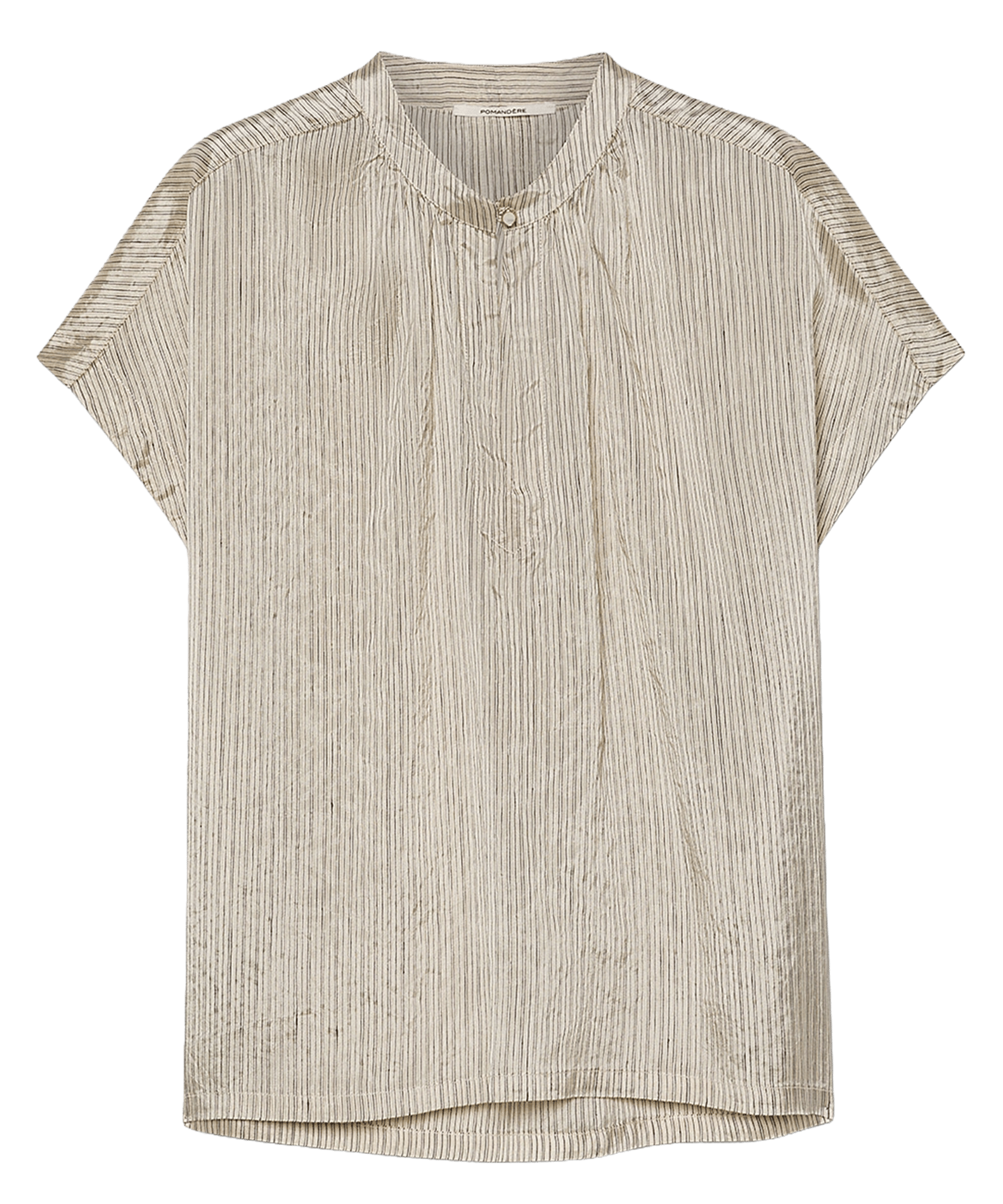 Satijnen top met ronde hals POMANDERE Wit