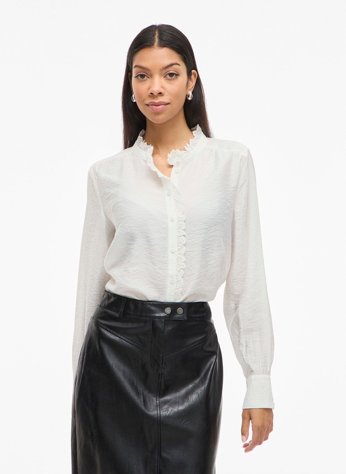 Chemise col montant  VILA Blanc