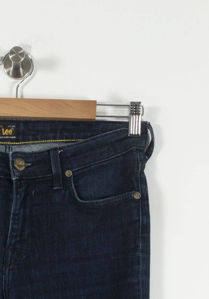 Cropped slim jeans with studs LEE - Seconde Main Blue