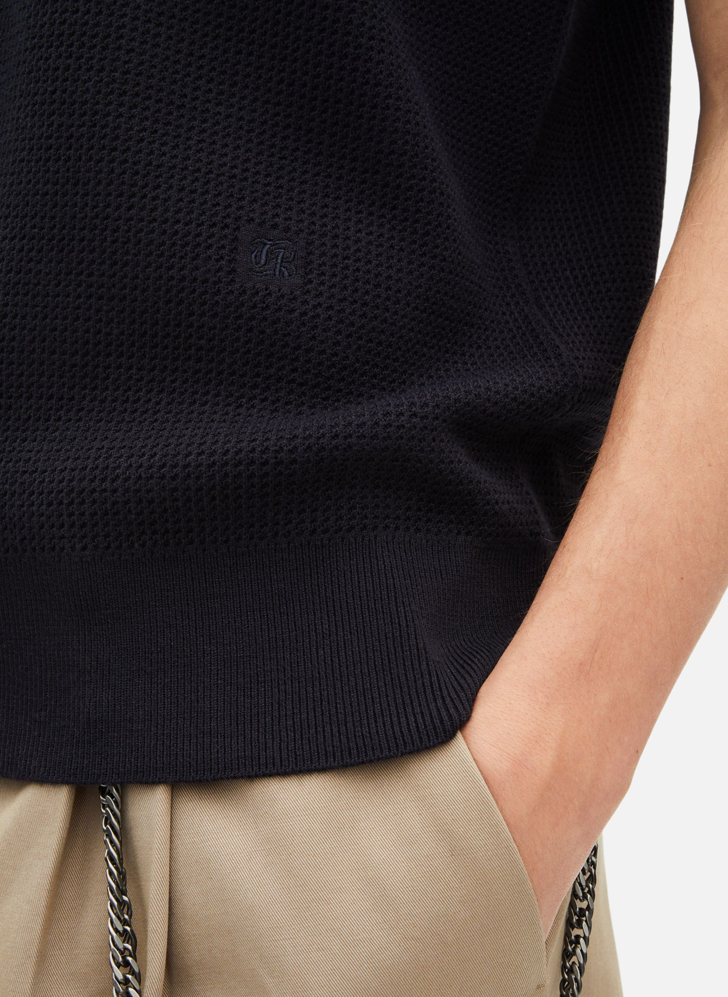 Polo collar sweater with zip THE KOOPLES Blue