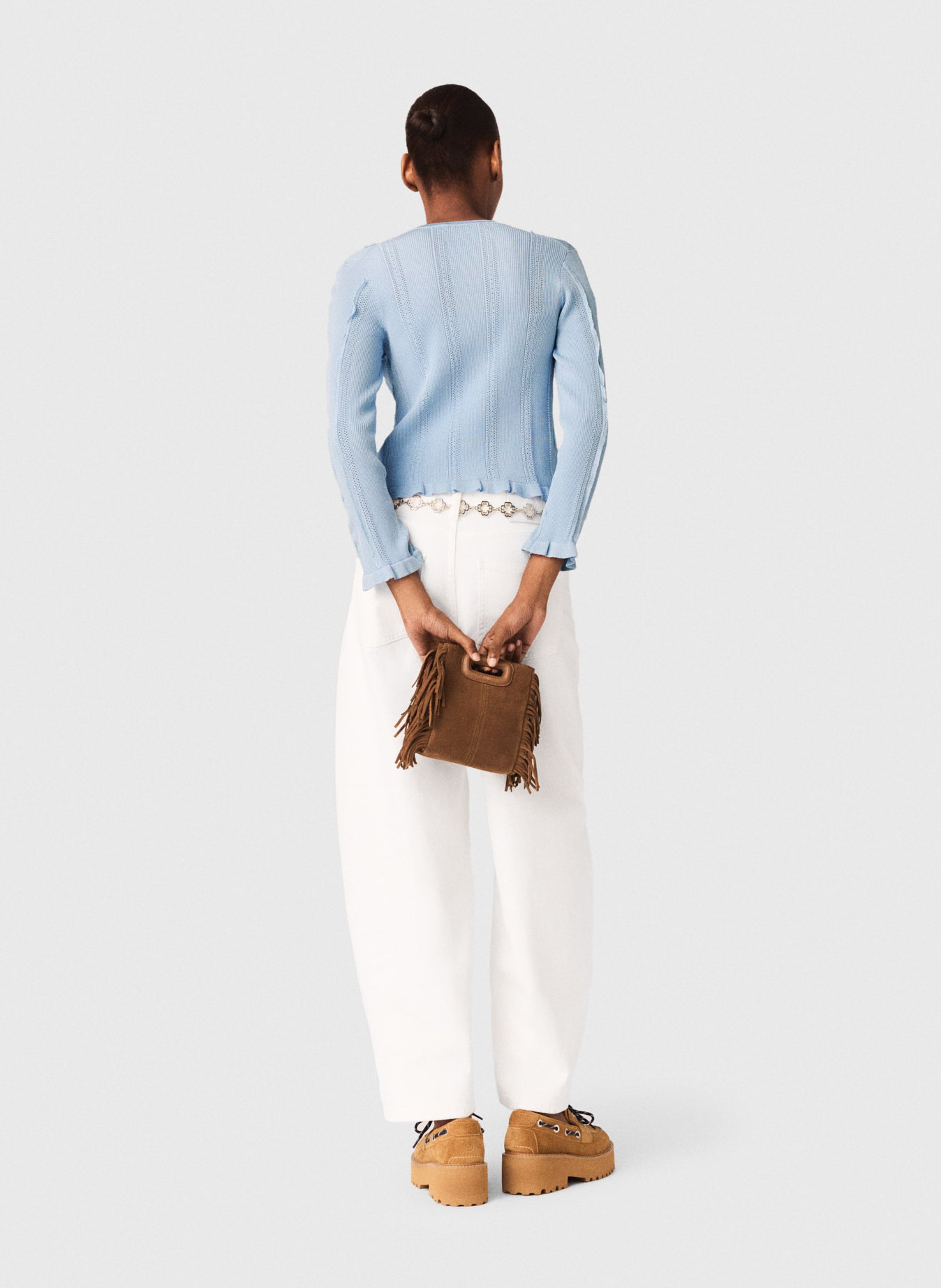 Cardigan 2-in-1 met textuur MAJE Blauw