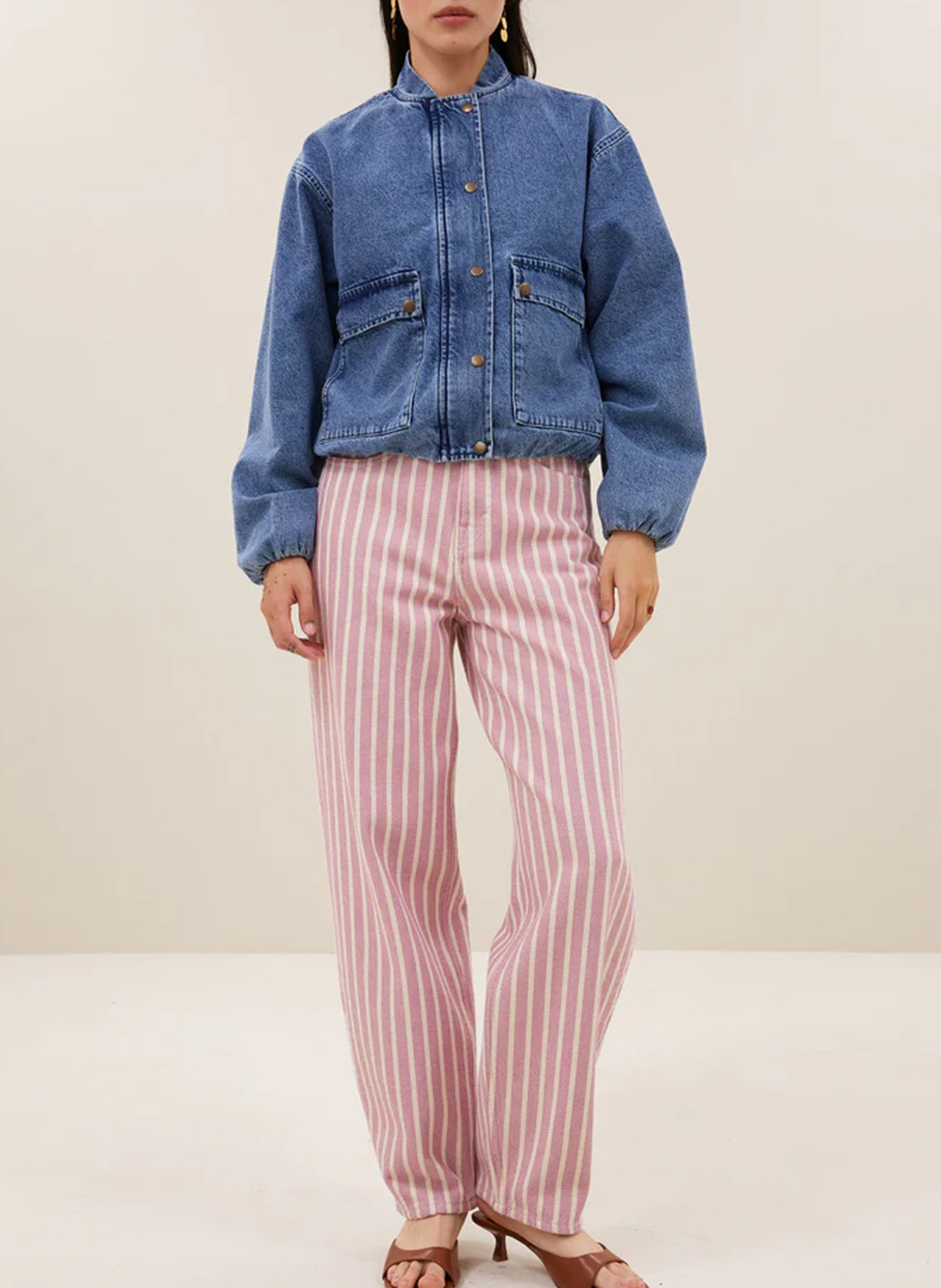 Veste oversize col teddy en coton bio BY BAR Jean Stone