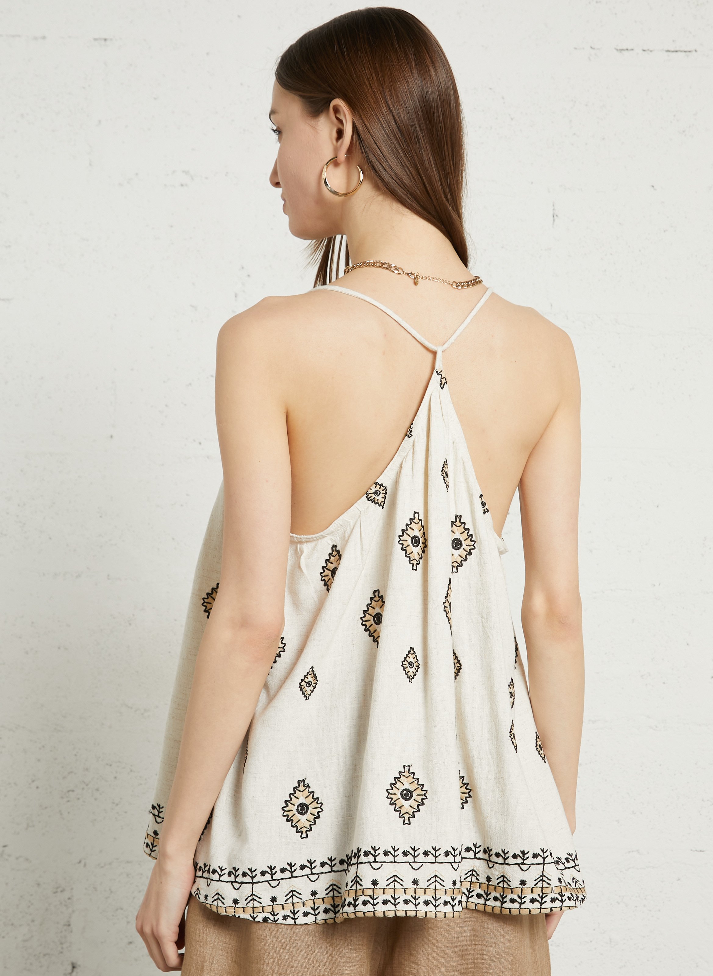 Embroidered top SEE U SOON Beige