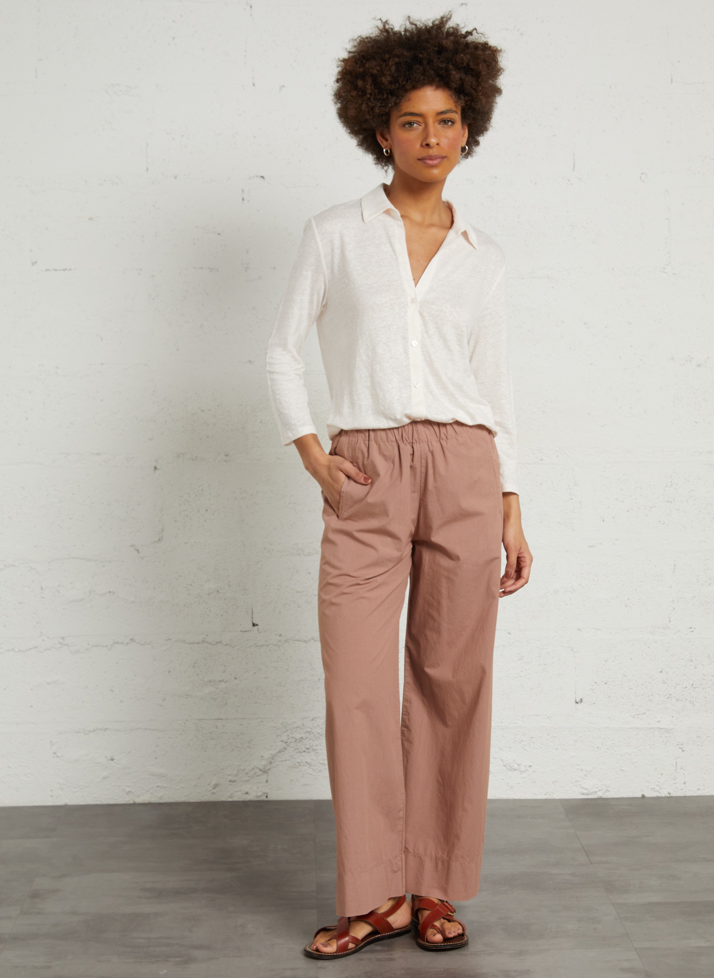 Gerade geschnittene Baumwollhose HOD PARIS Braun