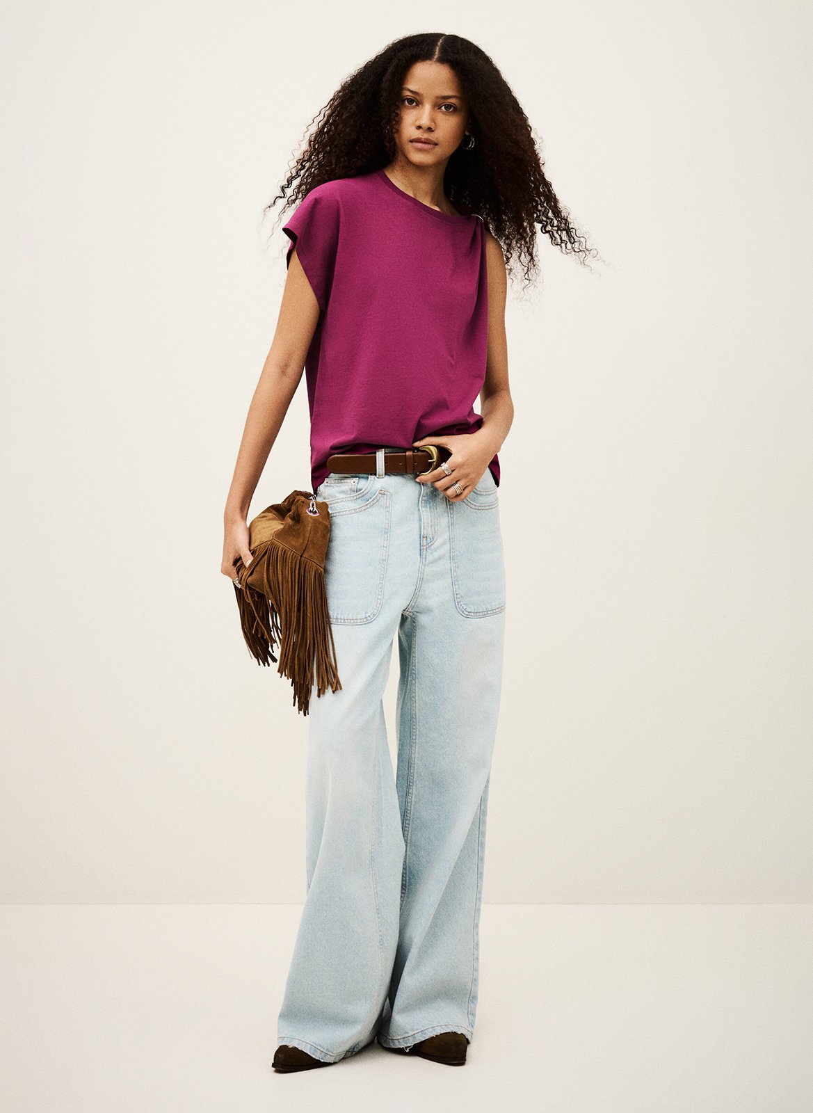 Tee-shirt col rond  BA&SH Violet