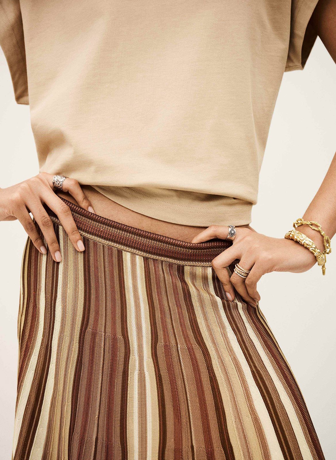 Jupe longue plissée BA&SH Multicolore