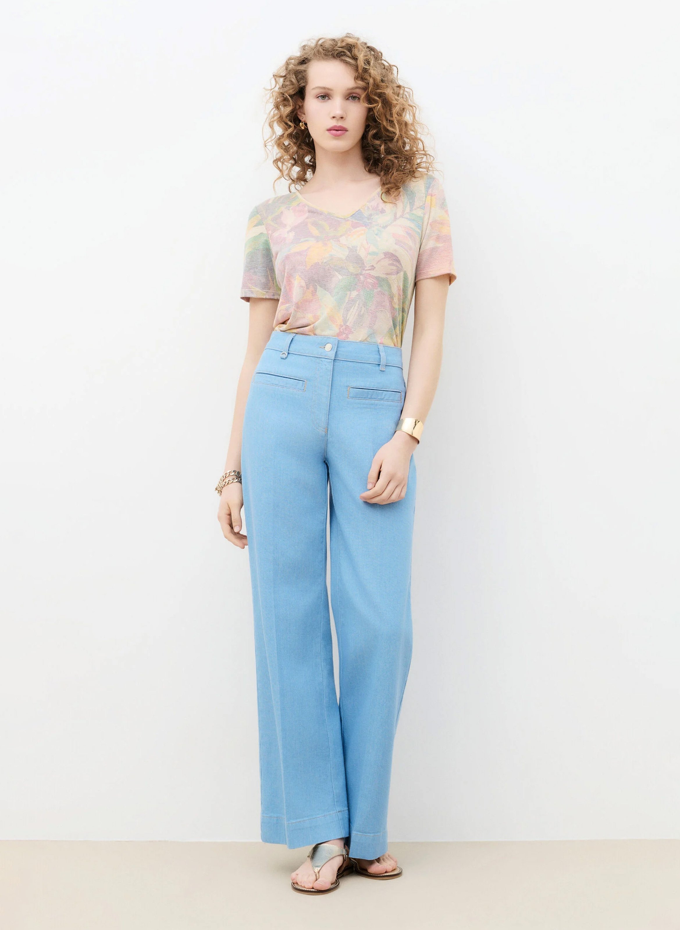 Jean évasé en coton mélangé CAROLL Bleu