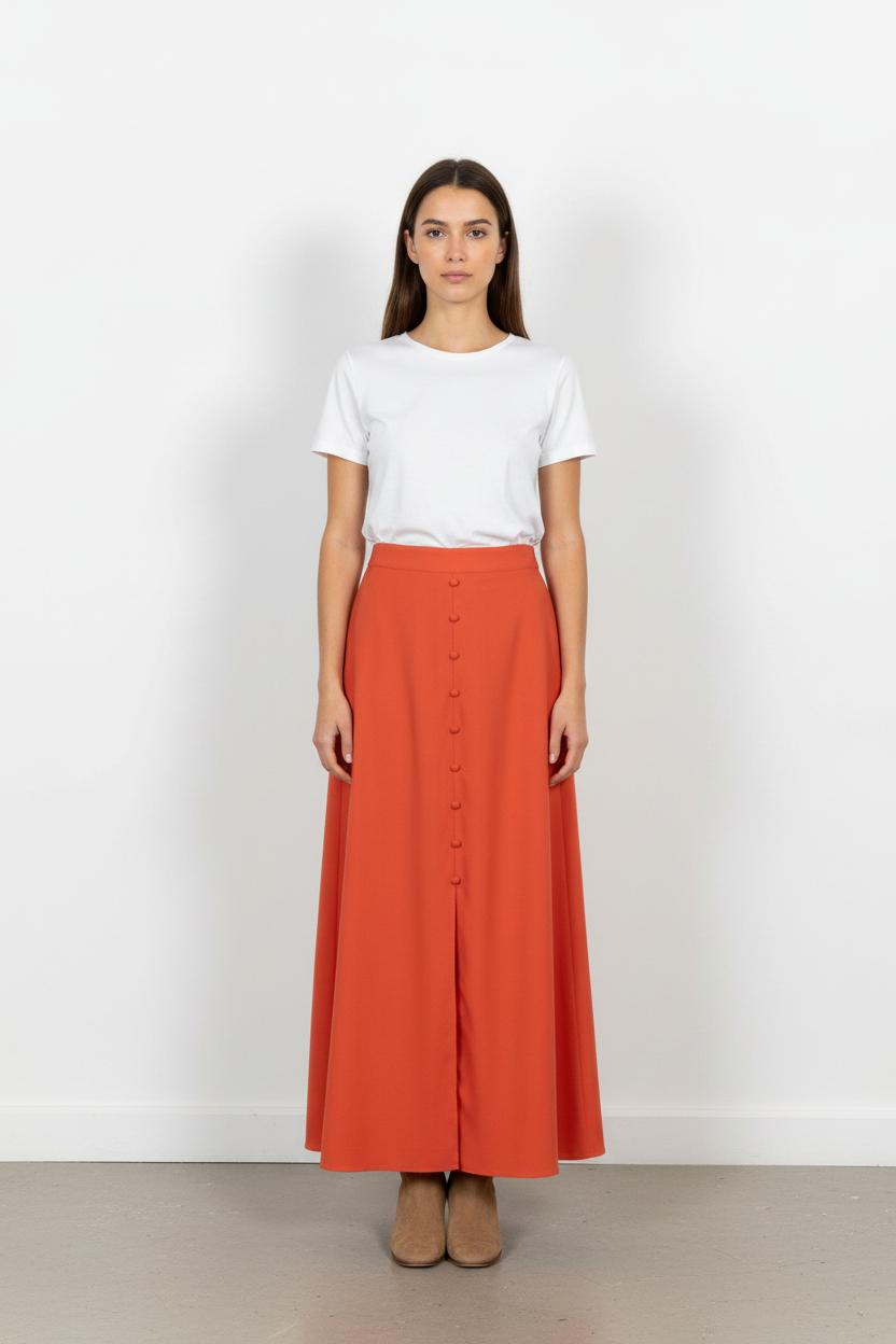 Long skirt MAISON LEMOINE - Seconde main Orange