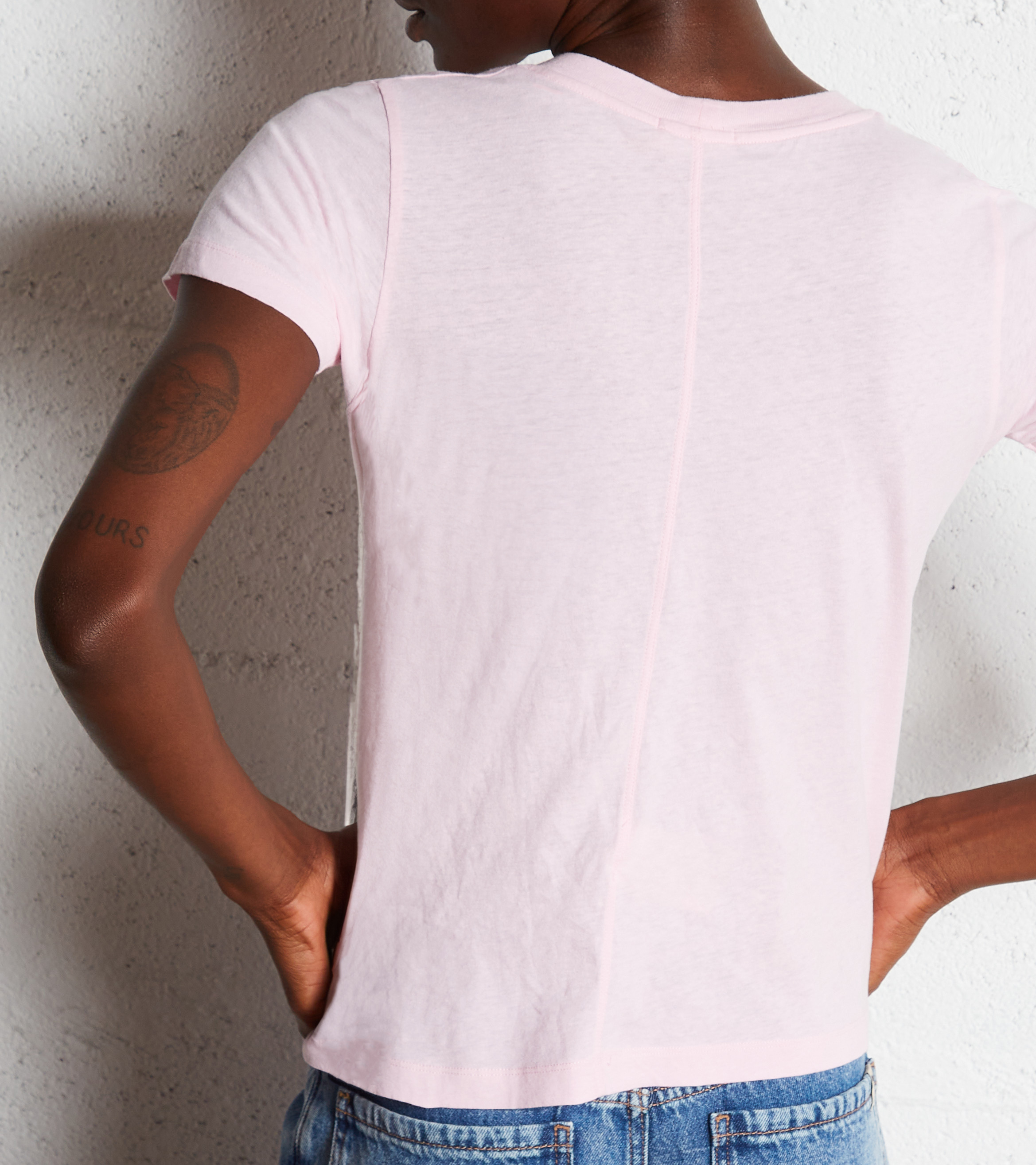 Baumwoll-Pullover mit Rundhalsausschnitt AMERICAN VINTAGE Rosa