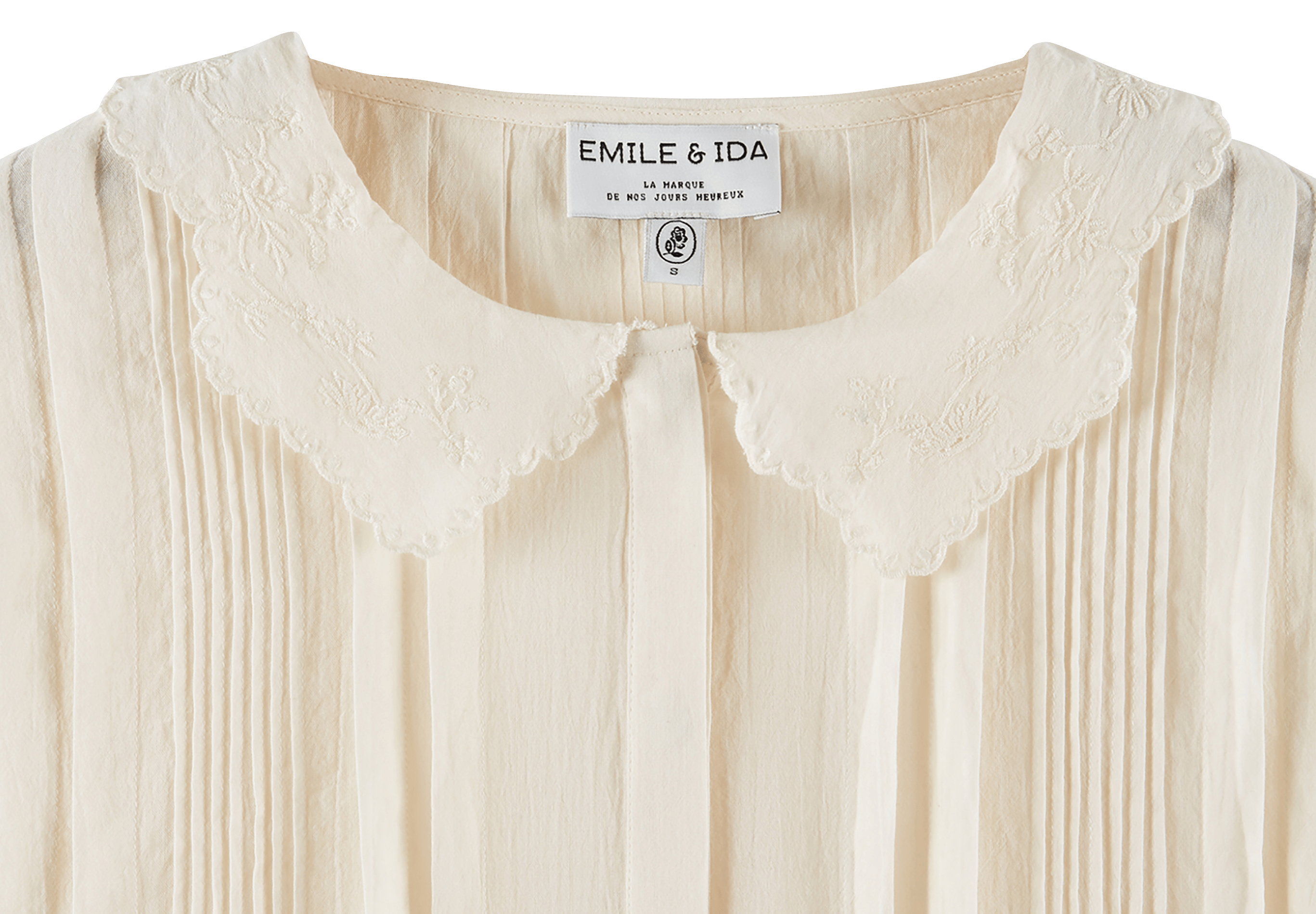 Blouse col classique en coton EMILE ET IDA Beige